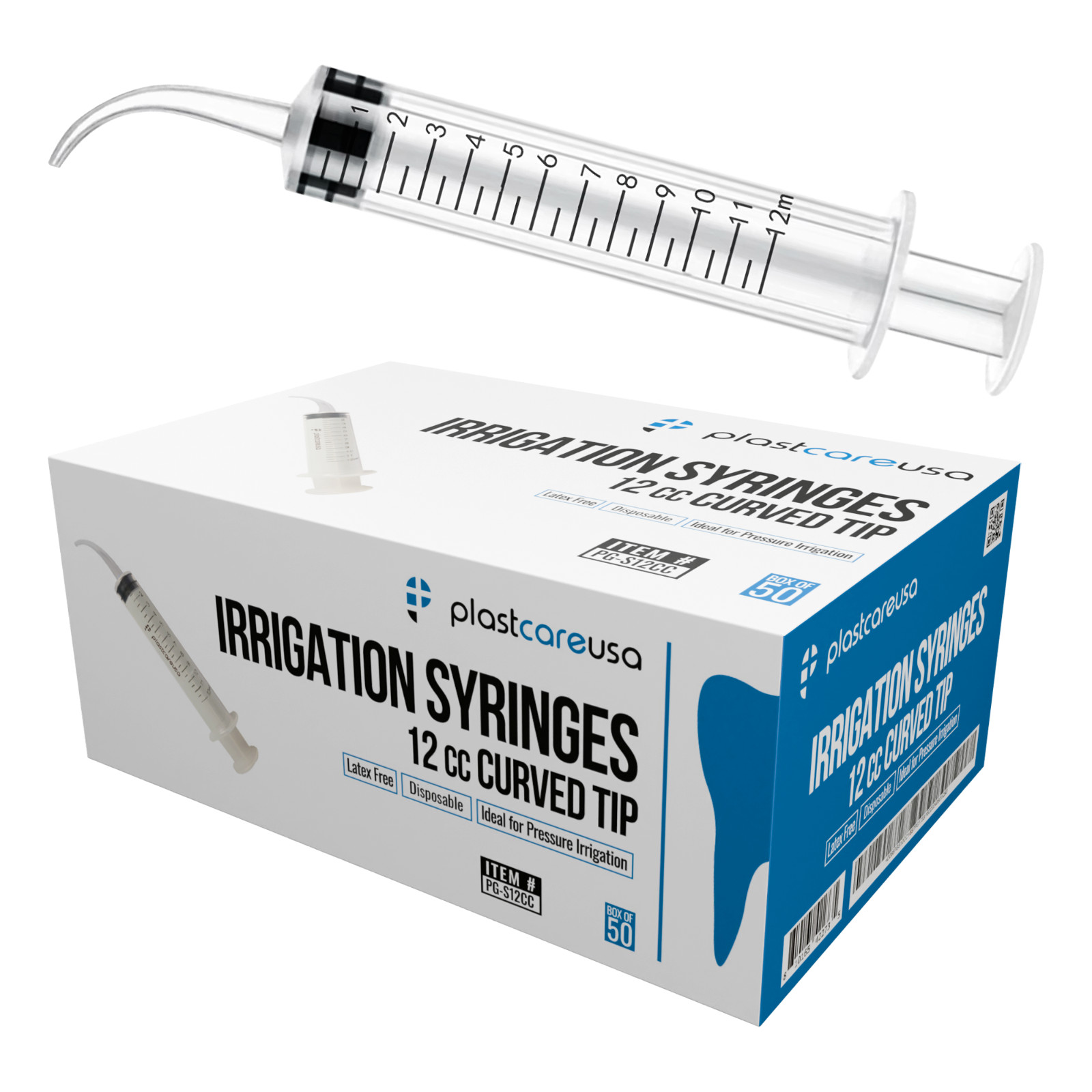 12cc Oral Dental Syringes Monoject Style Disposable Plastic Curved Tip (50 Pack)