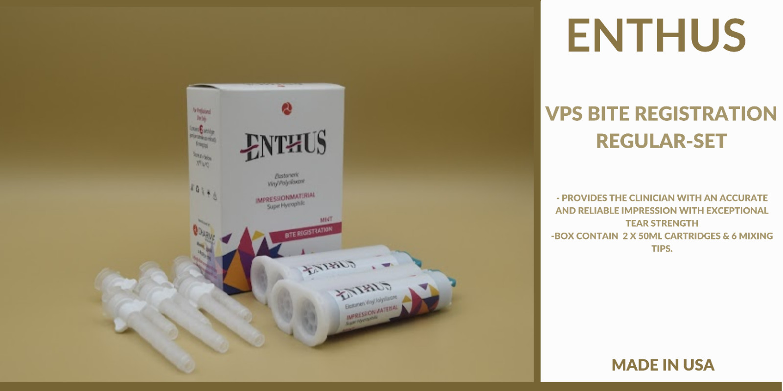ENTHUS BITE REGISTRATION REGULAR SET- 2 X 50ml Cartridges & 6 Mixing Tips