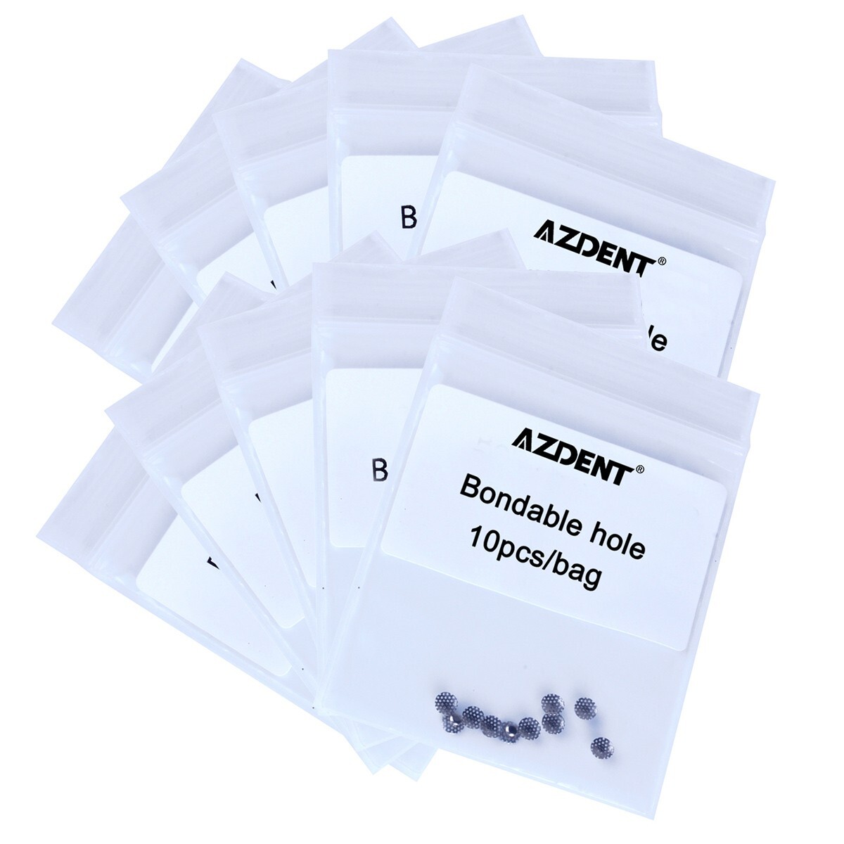 AZDENT Dental Orthodontic Lingual Buttons Bondable TOMY Round Mesh 10pcs/pack