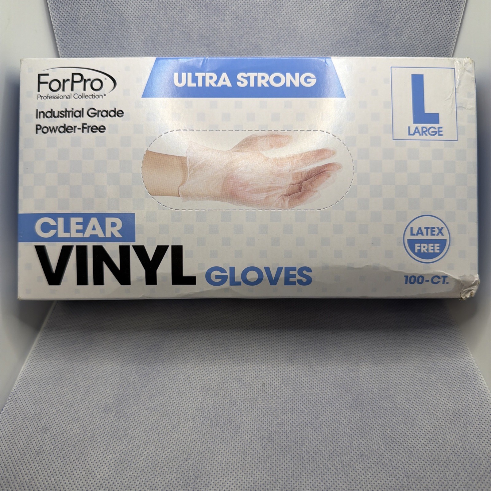 Forpro Disposable Vinyl Gloves, Clear, Industrial Grade, Powder-Free, Latex-Free
