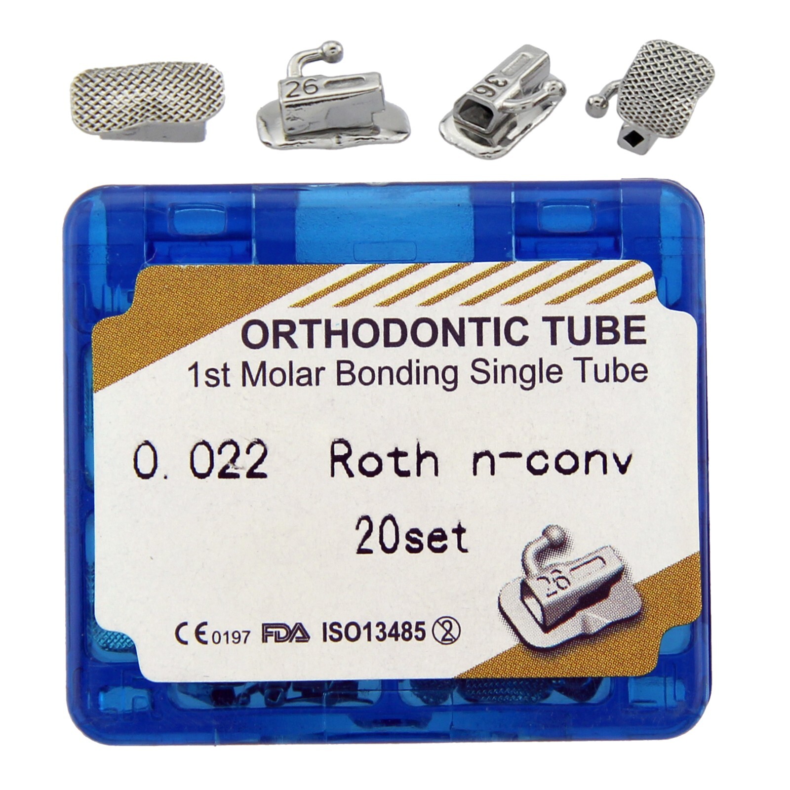 tubos de ortodoncia Dental Orthodontic Buccal Tube 1st 2nd Molar MBT Roth 022