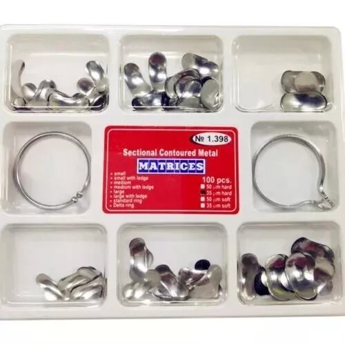 TOR VM Dental Matrix Bands Sectional Contoured Matrices Wedge Ring Clamp No1.398
