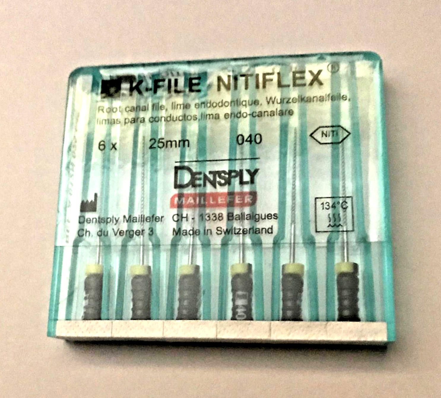 Dentsply K-File Nitiflex 040 Flexible Endo Root Canal Hand Files (10 pack) 25mm