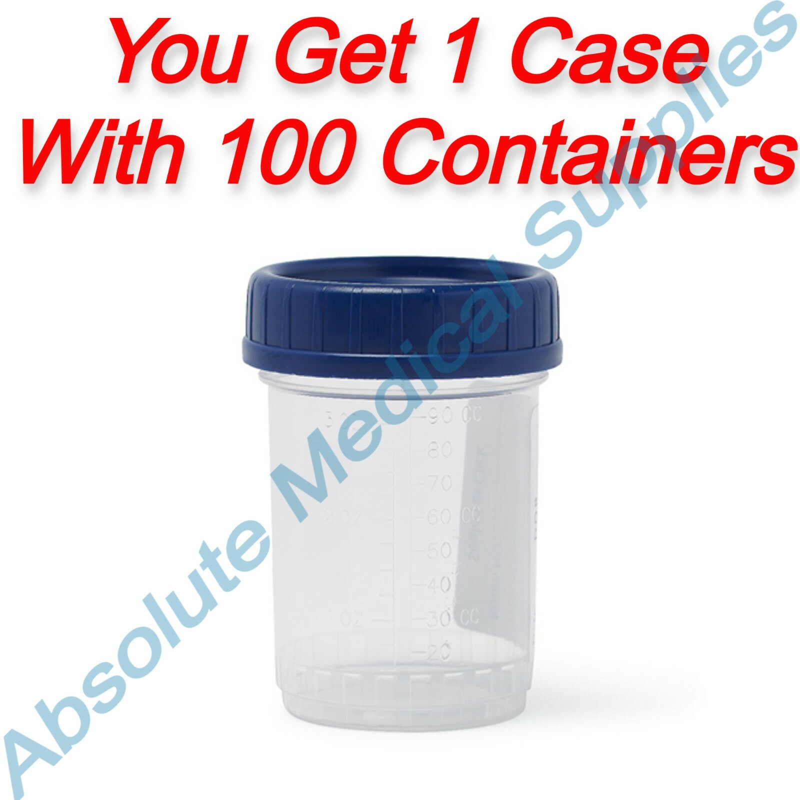 *100-Packs* Medline Click-n-Close Specimen Container With ID Label 4oz DYND30389