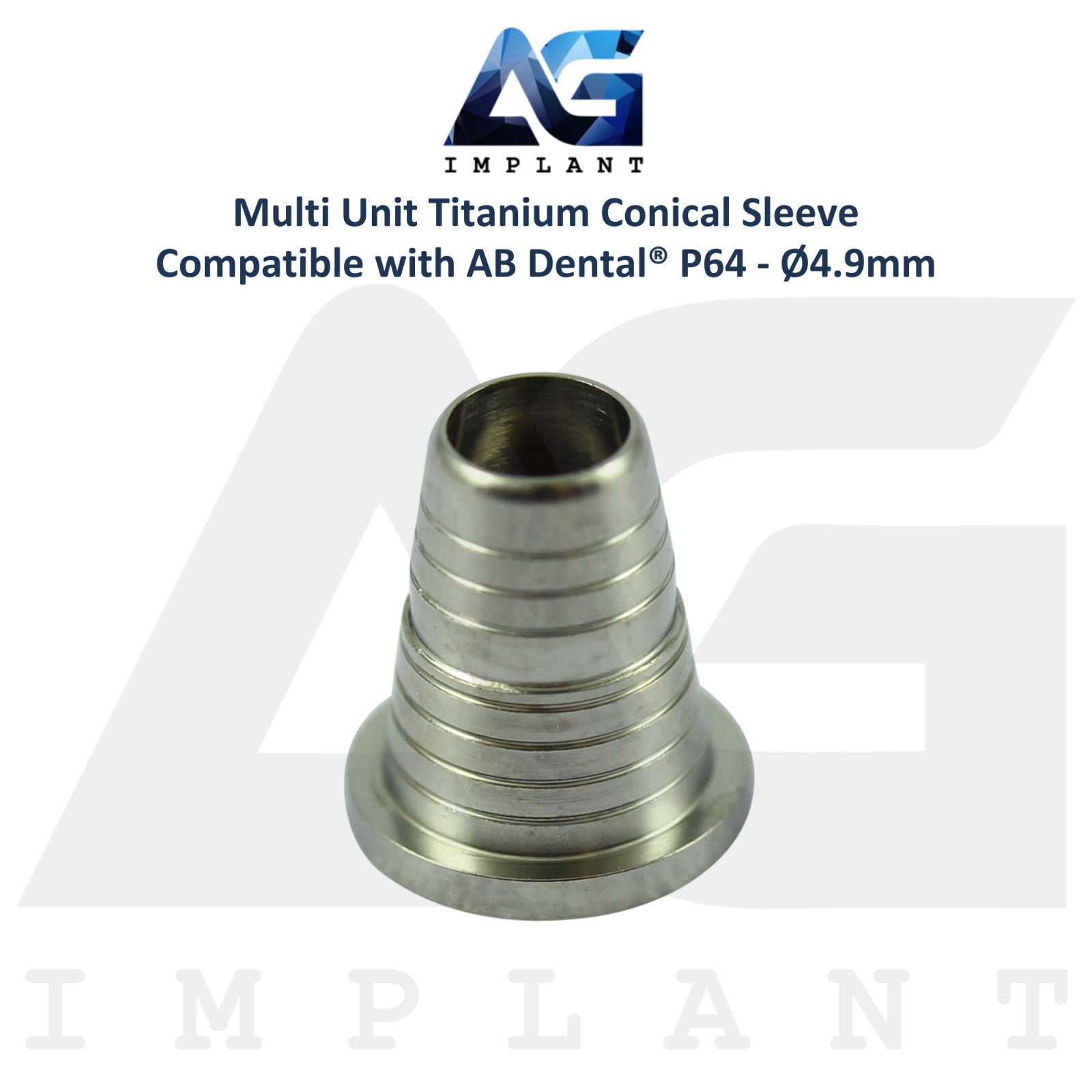 Multi Unit Titanium Conical Sleeve P64 AB Dental® Compatible Ø4.9mm