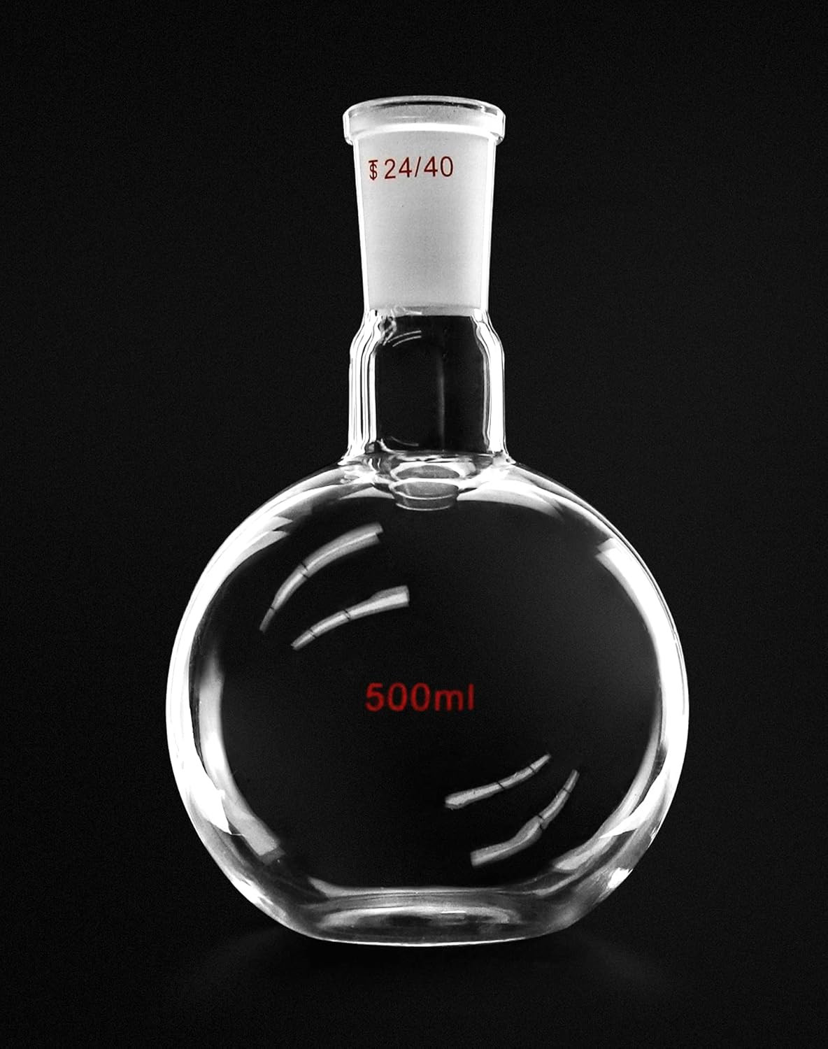 2 Pack 500ml Flat Bottom Boiling Flask 24/40 Lab Distillation Boro Glassware Set
