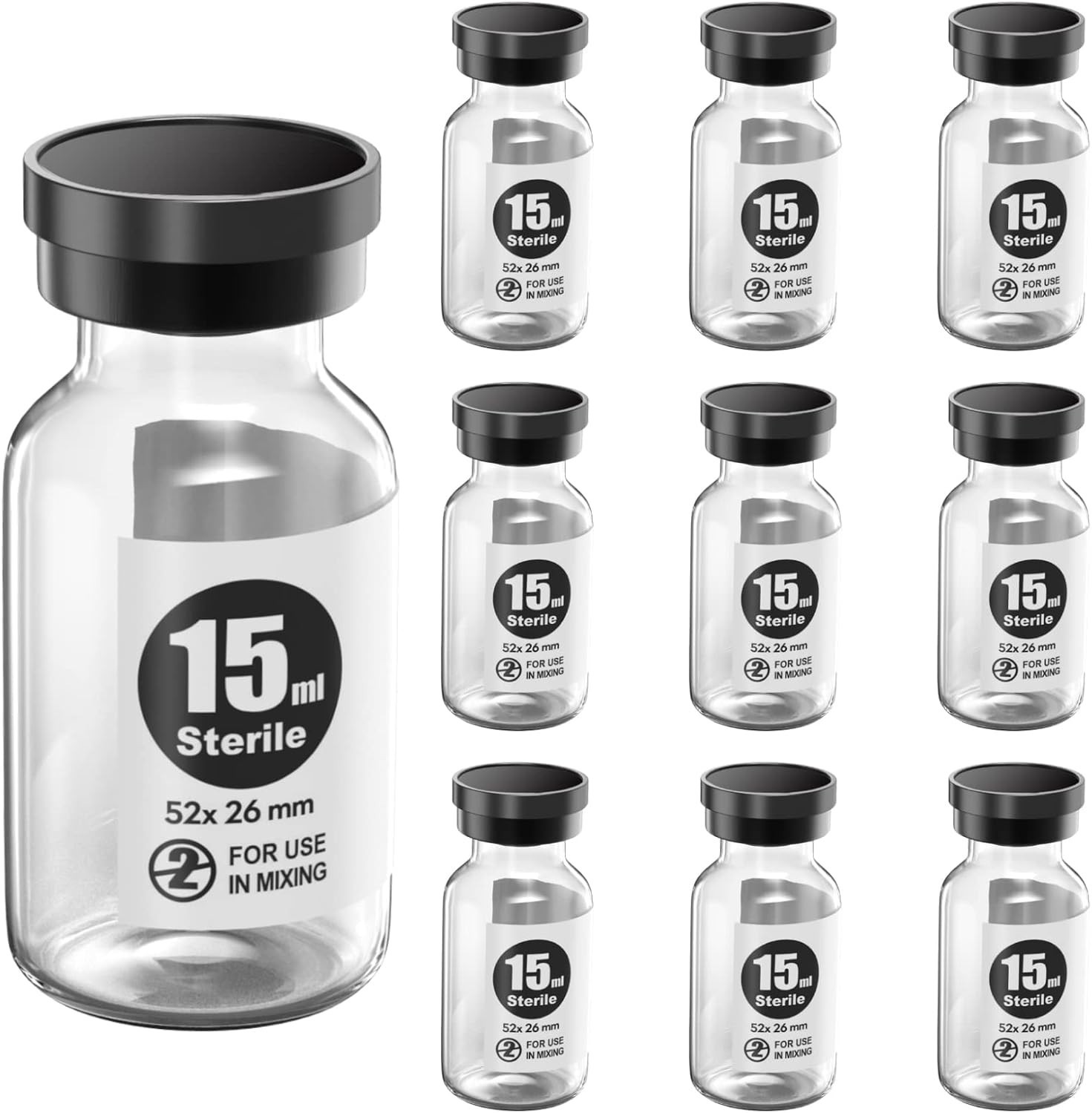 Sterile Empty Vials 15ml with Self Healing Injection Port for Laboratory Use