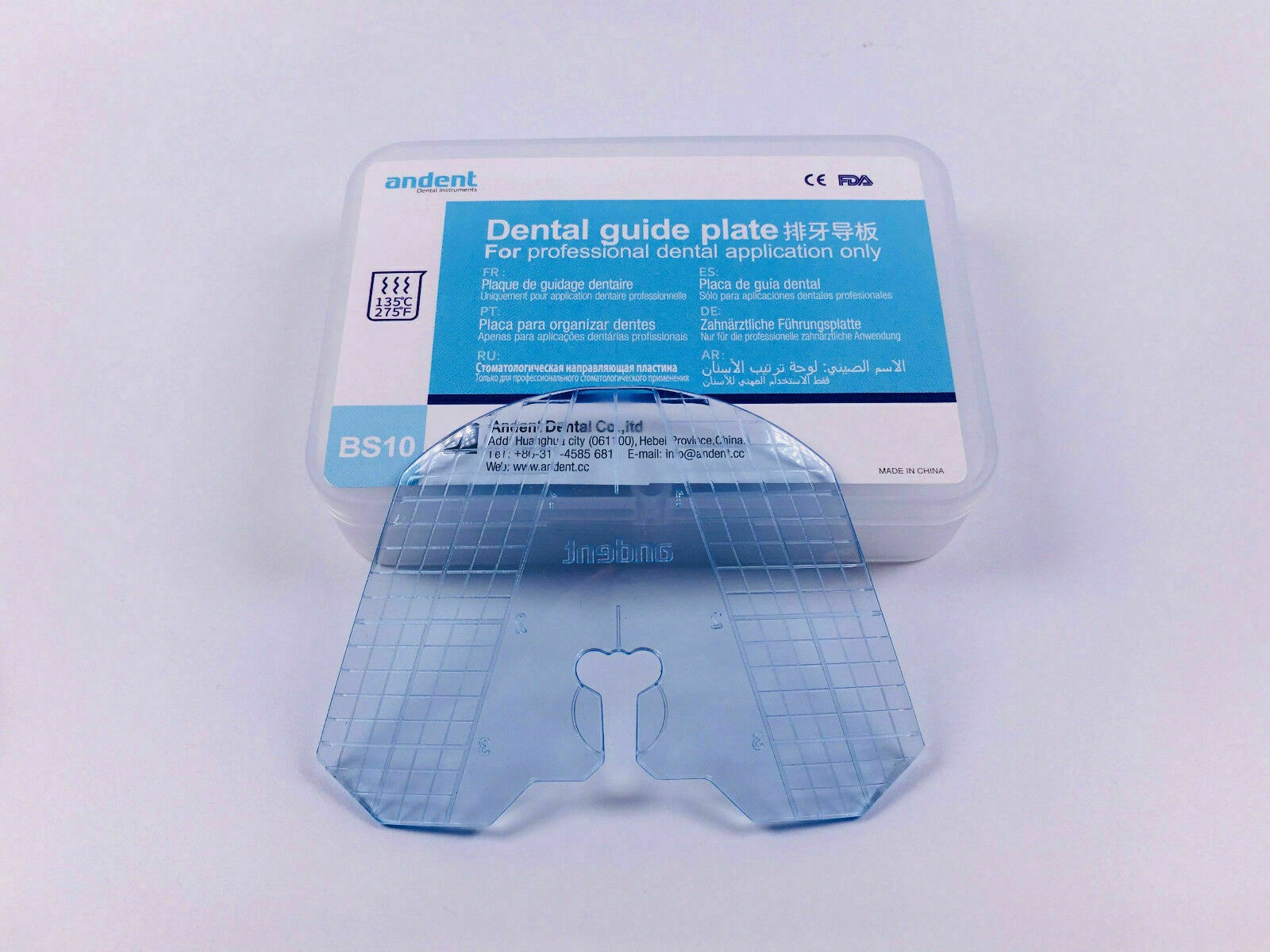 5 Pcs Dental False Teeth Arrangement Guide Template Plate Transparent Blue Color