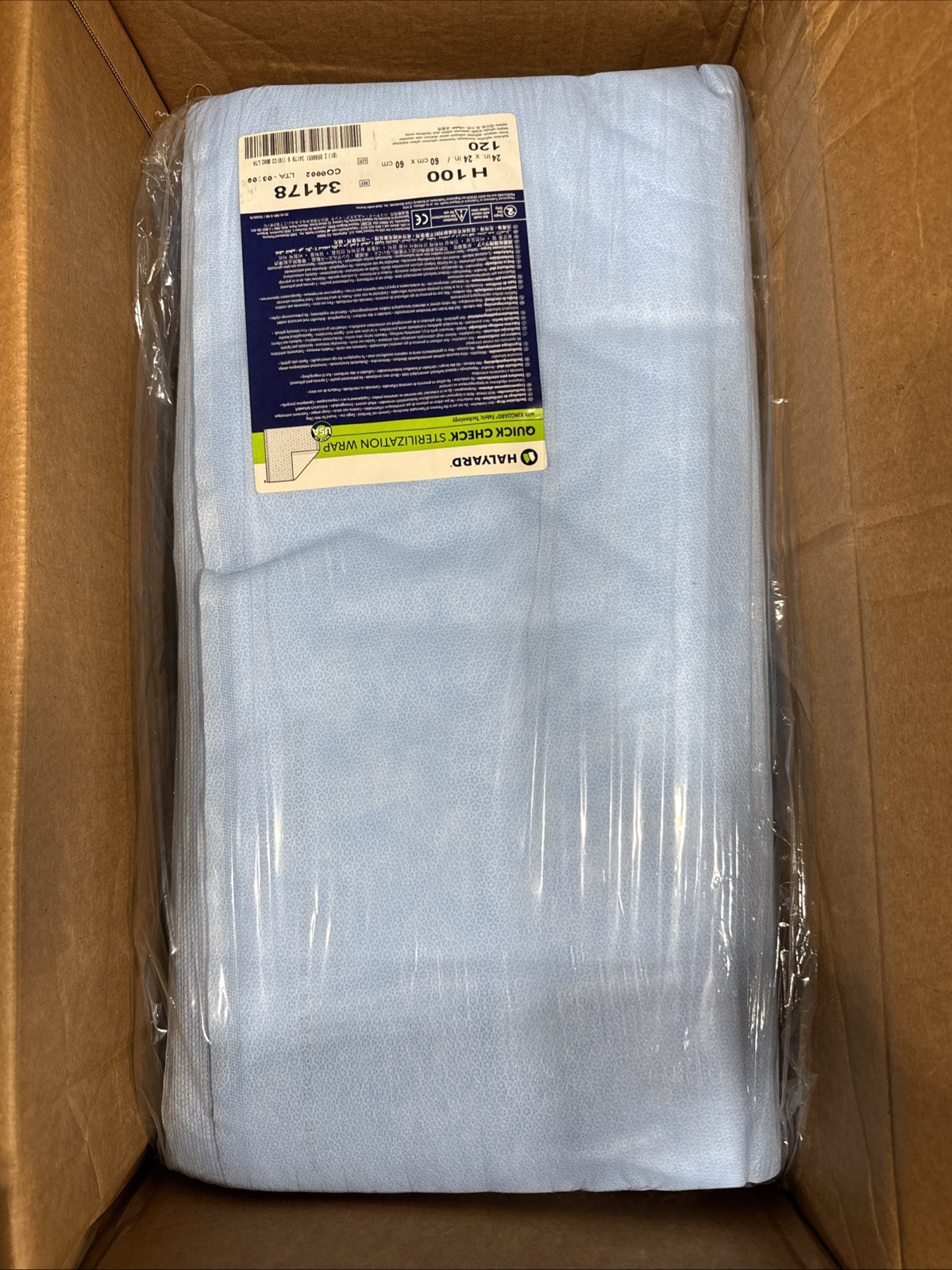 CSR Wrap: Halyard #34178, H100 24”x24”, Quick Check Sterilization Wraps , 240/CS