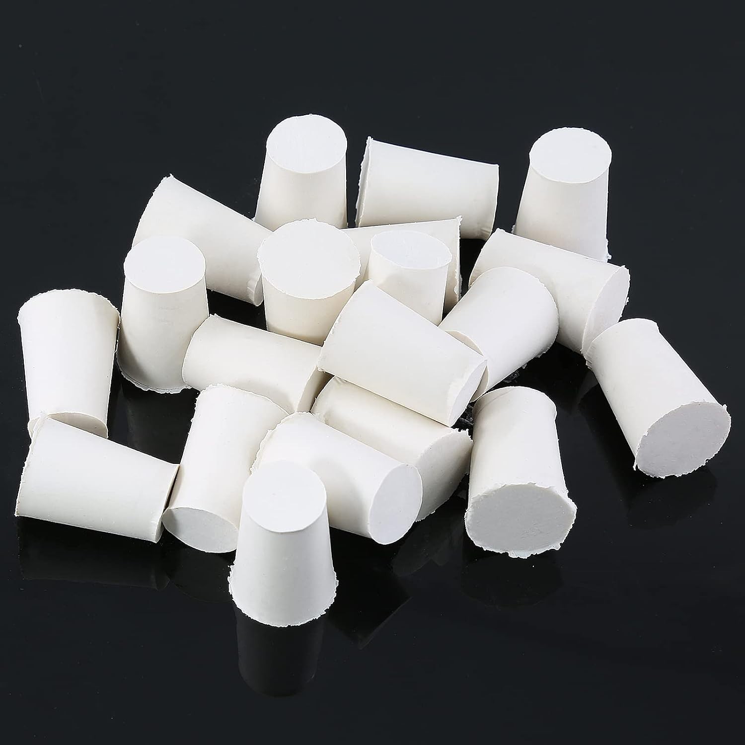 20 Pcs White Solid Rubber Stoppers Tapered Lab Plugs, Dia. 13mm x Dia. 8mm – …