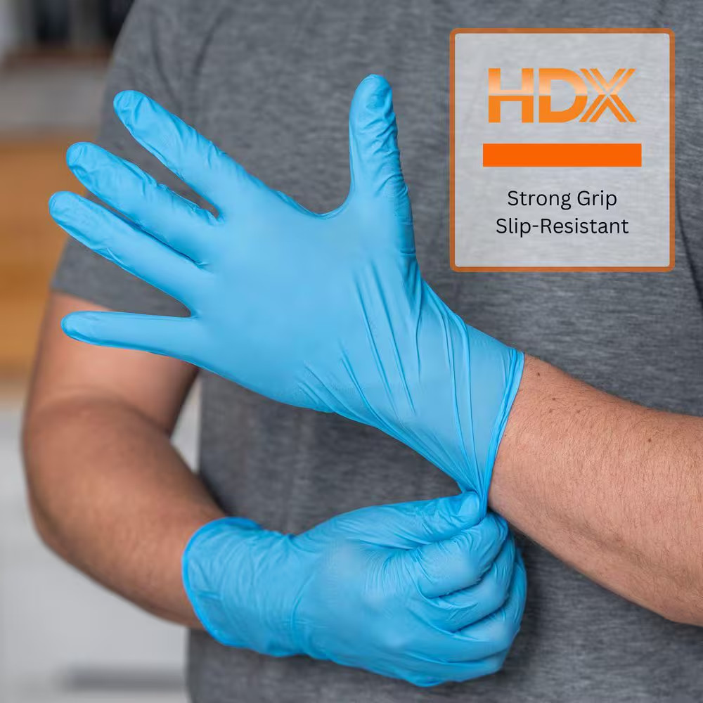 Blue Nitrile Disposable Gloves 40-Pack, Resealable Pop-N-Go Bag, for Painting, C