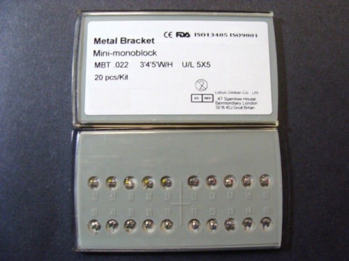 Orthodontic Metal Brackets MBT Mini MonoBlock 0.22 KIT /20 Pcs CREATIVE