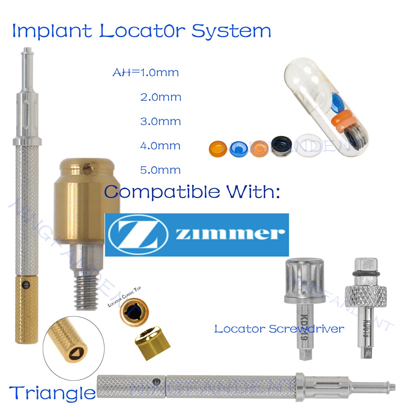 Zimmer Dental Locat0r Implant Abutment Screwdriver,Locat0r Core Tool,Male Cap
