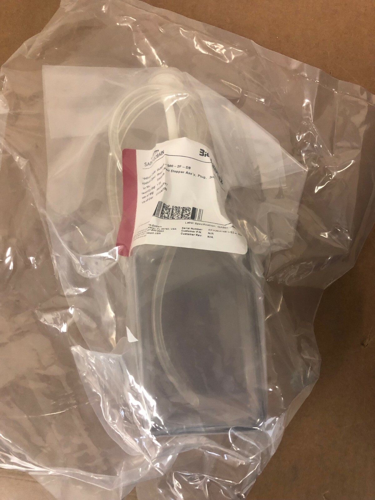 Saint-Gobain SA38MM-500-2F-DB Bio 38 mm 2 port Stopper Assy Plug 2 um Filter