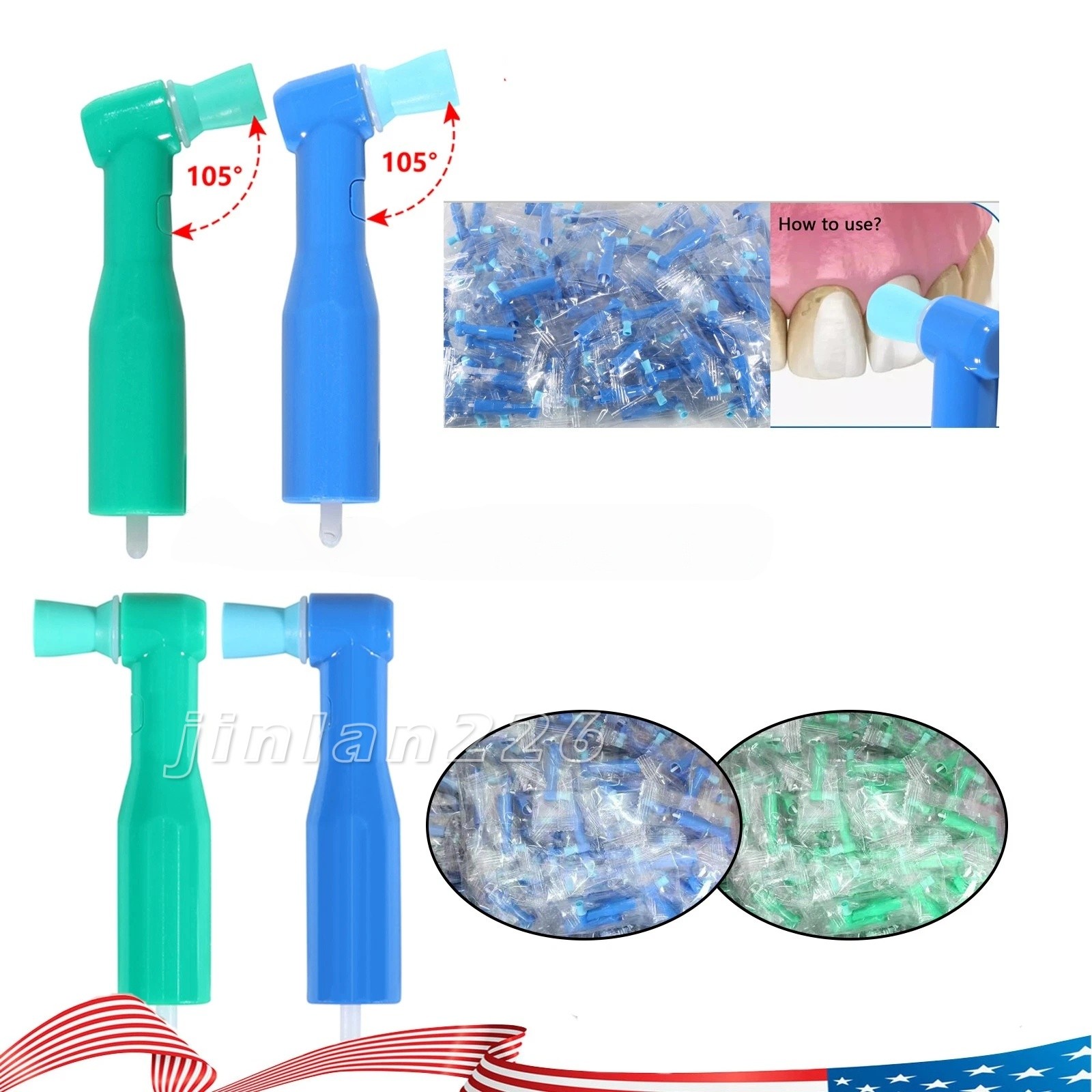 500pcs Dental Disposable Prophy Angles Top Quality Latex Free Soft or Firm