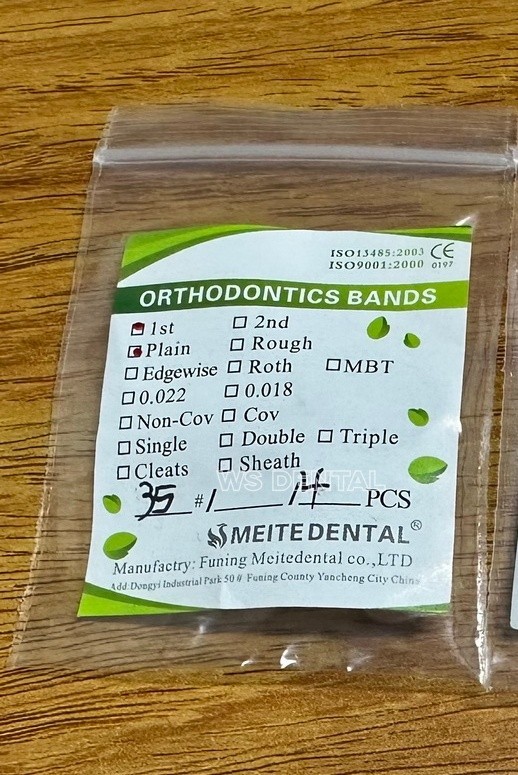 10set/40pcs Dental Orthodontic 1st Molar Bands Roth 022 Plain Molar Band 29-44+