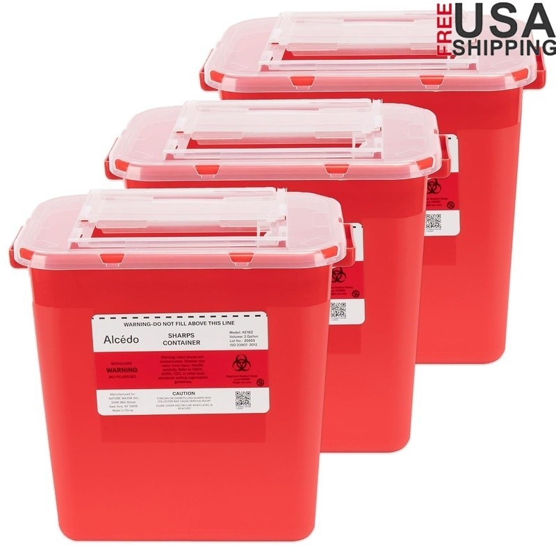 Durable Sharps Container Medical Waste Disposal Puncture Resistant 2 Gal New