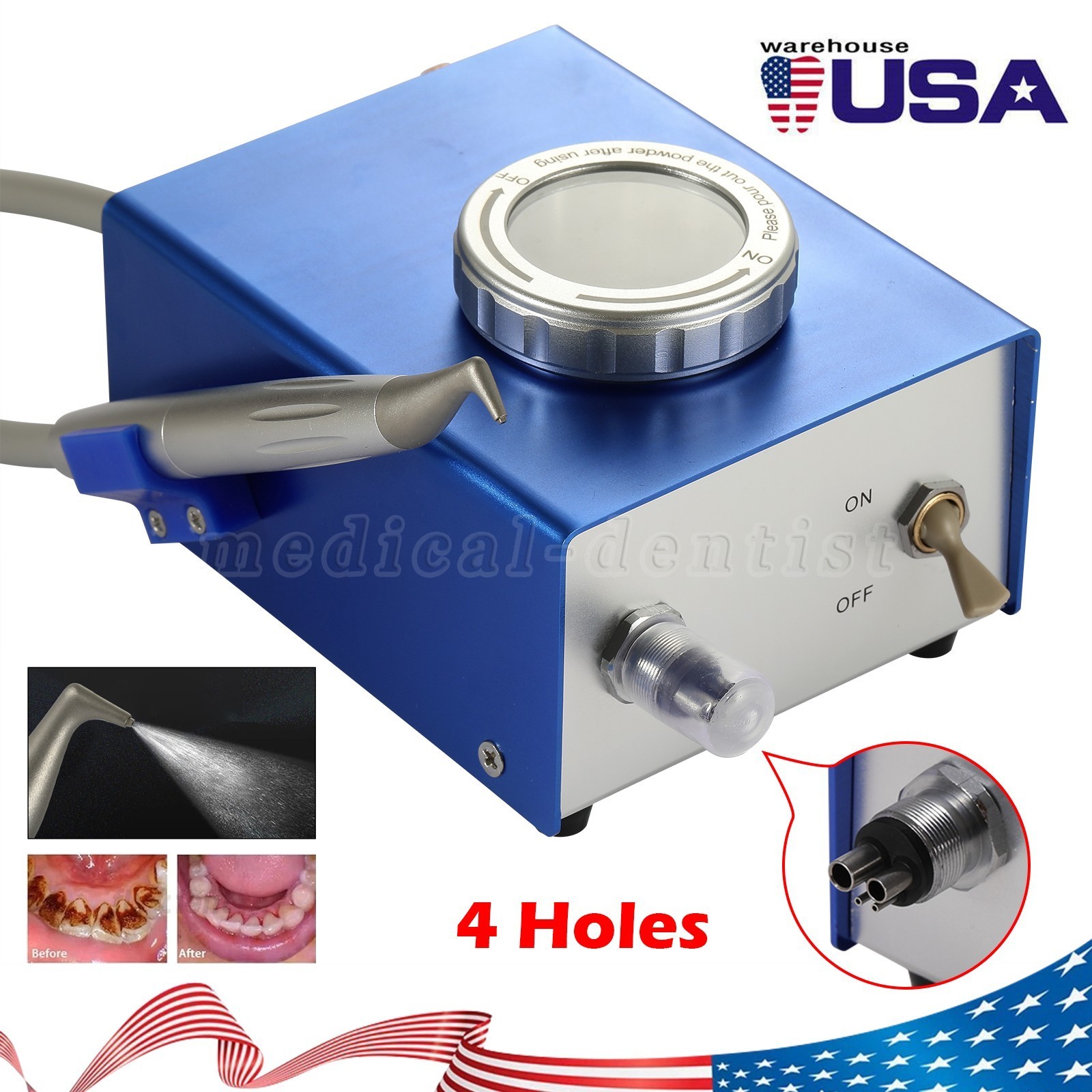 Dental Sandblasting Machine Air Water Prophy Teeth Cleaning Whitening Polishing
