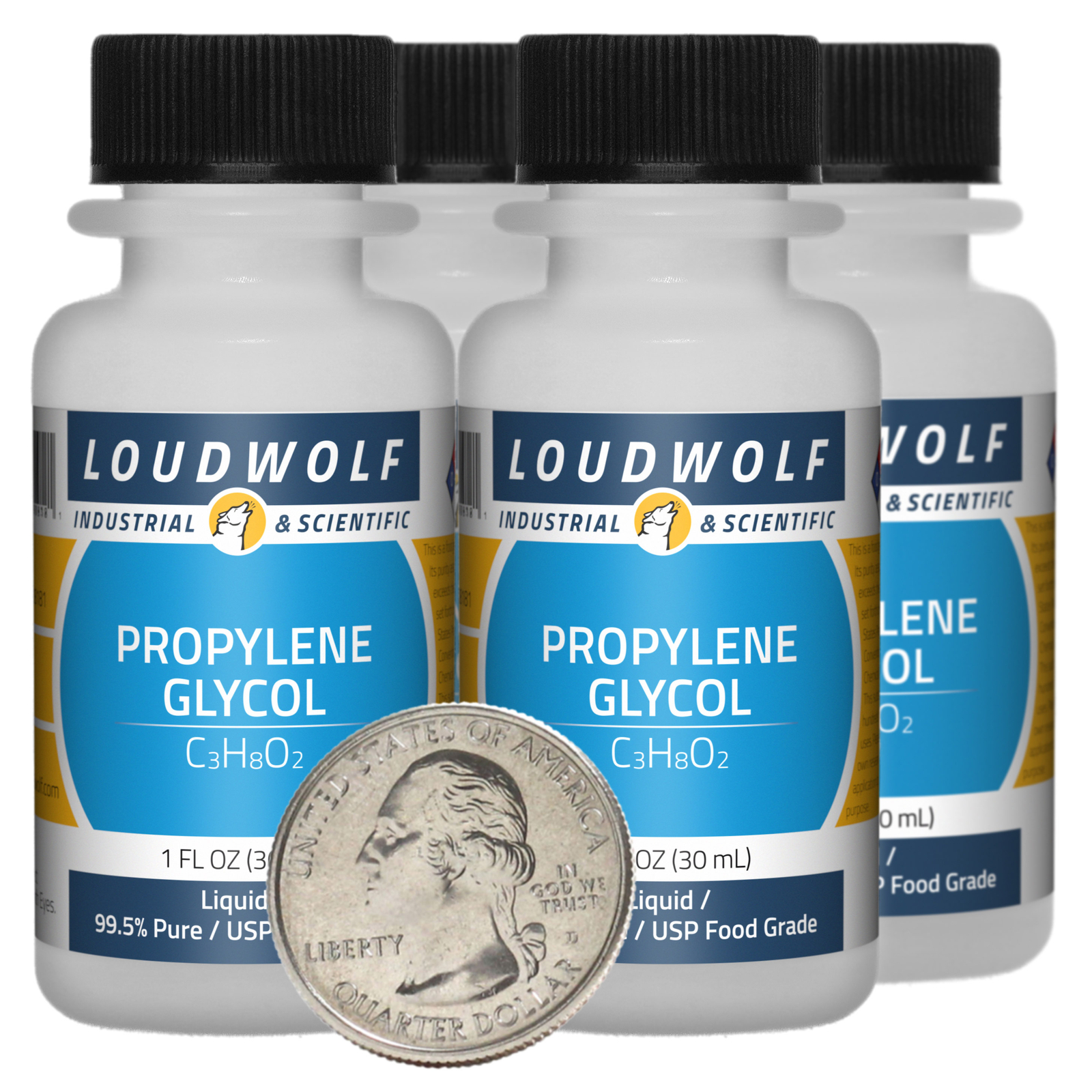 Propylene Glycol / 4 Fl Oz / 4 Bottles / 99.5% Pure USP Food Grade / Liquid