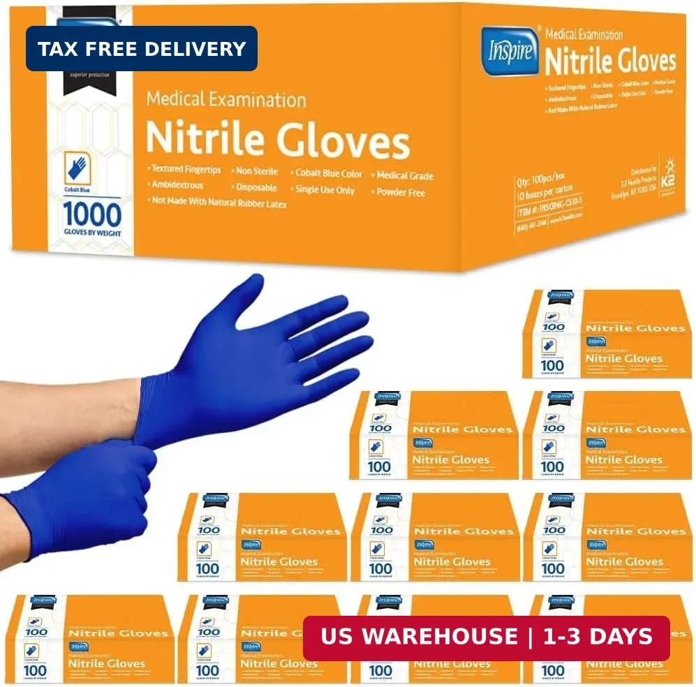 Inspire Nitrile Exam Gloves | The Original Quality Stretch Nitrile Cobalt Blue |