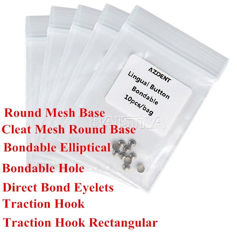 7 modelos Botones Linguales de Ortodoncia Dental Bondable de M 10pzas/bolsa