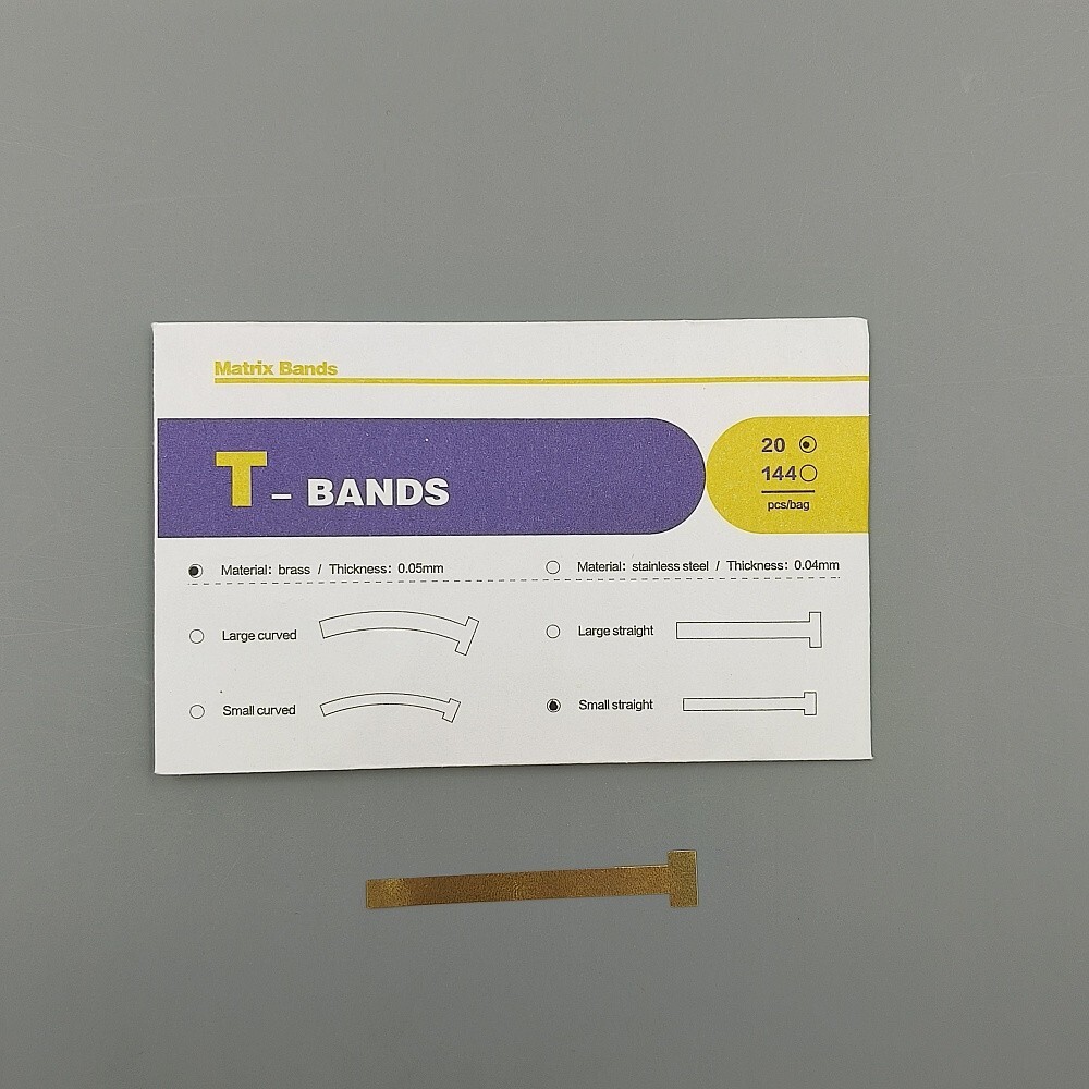 Dental Matrix T Bands Brass Small Straight 100/Bag Tooth Operatory Restorations