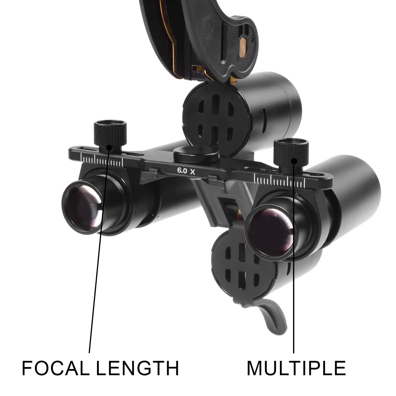 Dental Optical 5W Wireless LED Headlight Two LED Lights+6.0X-420 Loupes+AL-BOX