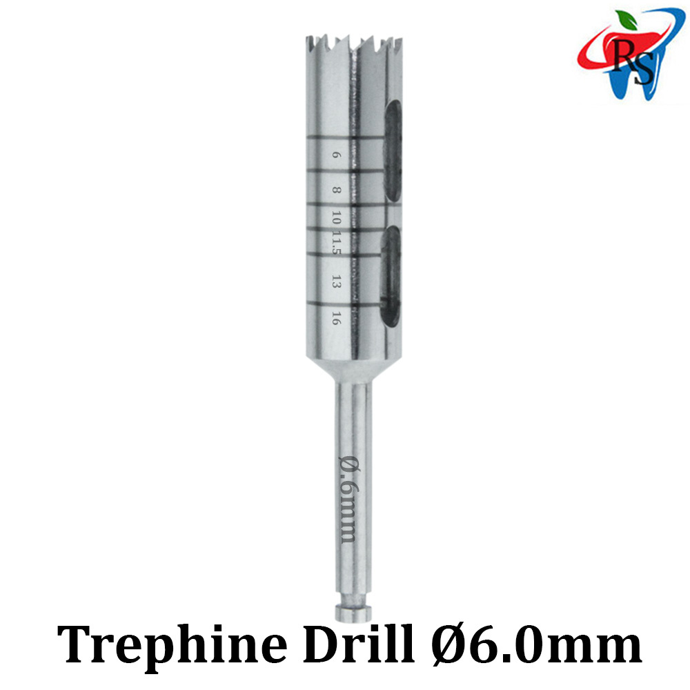 Dental Implant Trephine Drill Surgical Instrument Irrigation Bone Graft Ø6.0mm