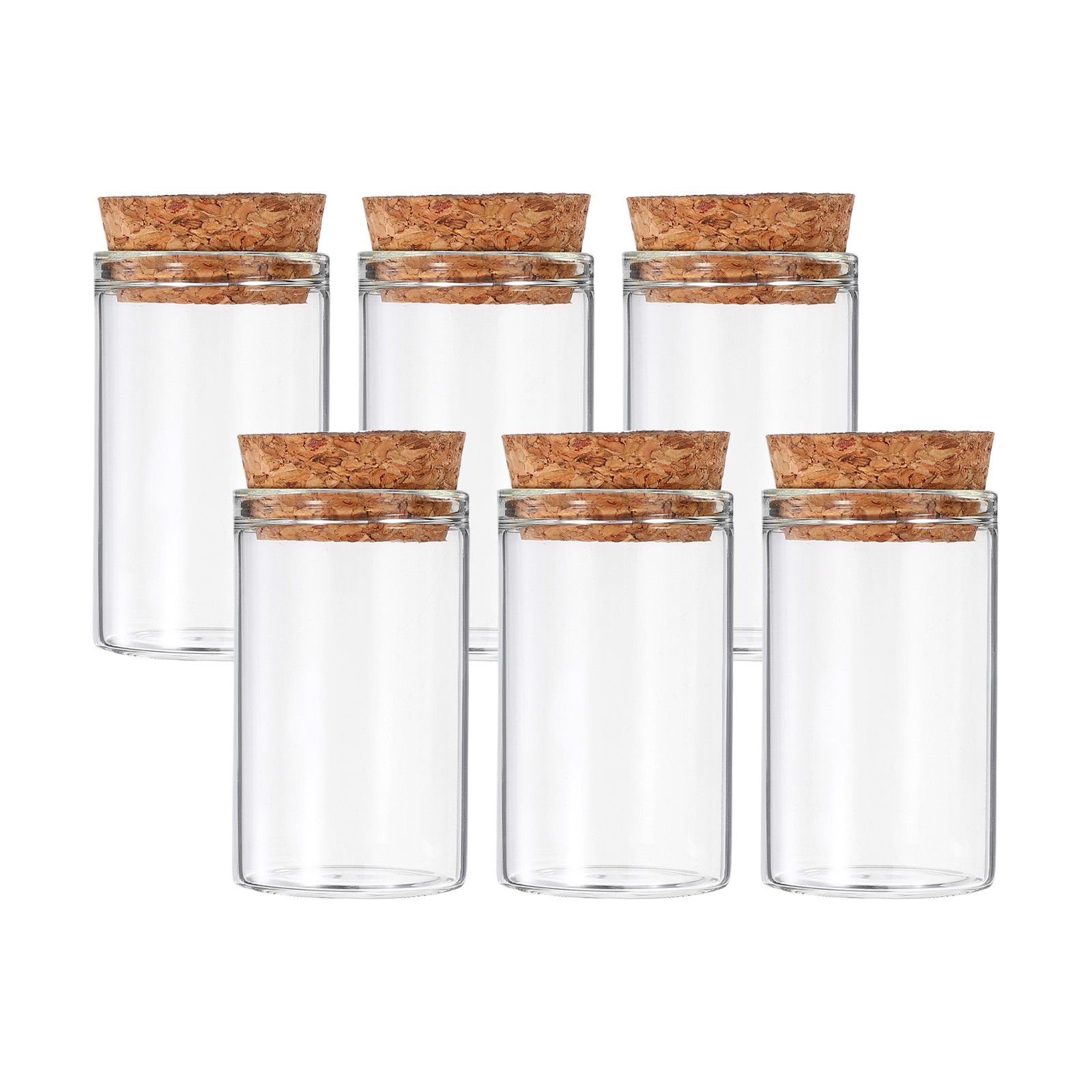 20ml Test Tubes, 6pcs 1.97×1.18 Glass Test Tube Containers with Cork Stopper