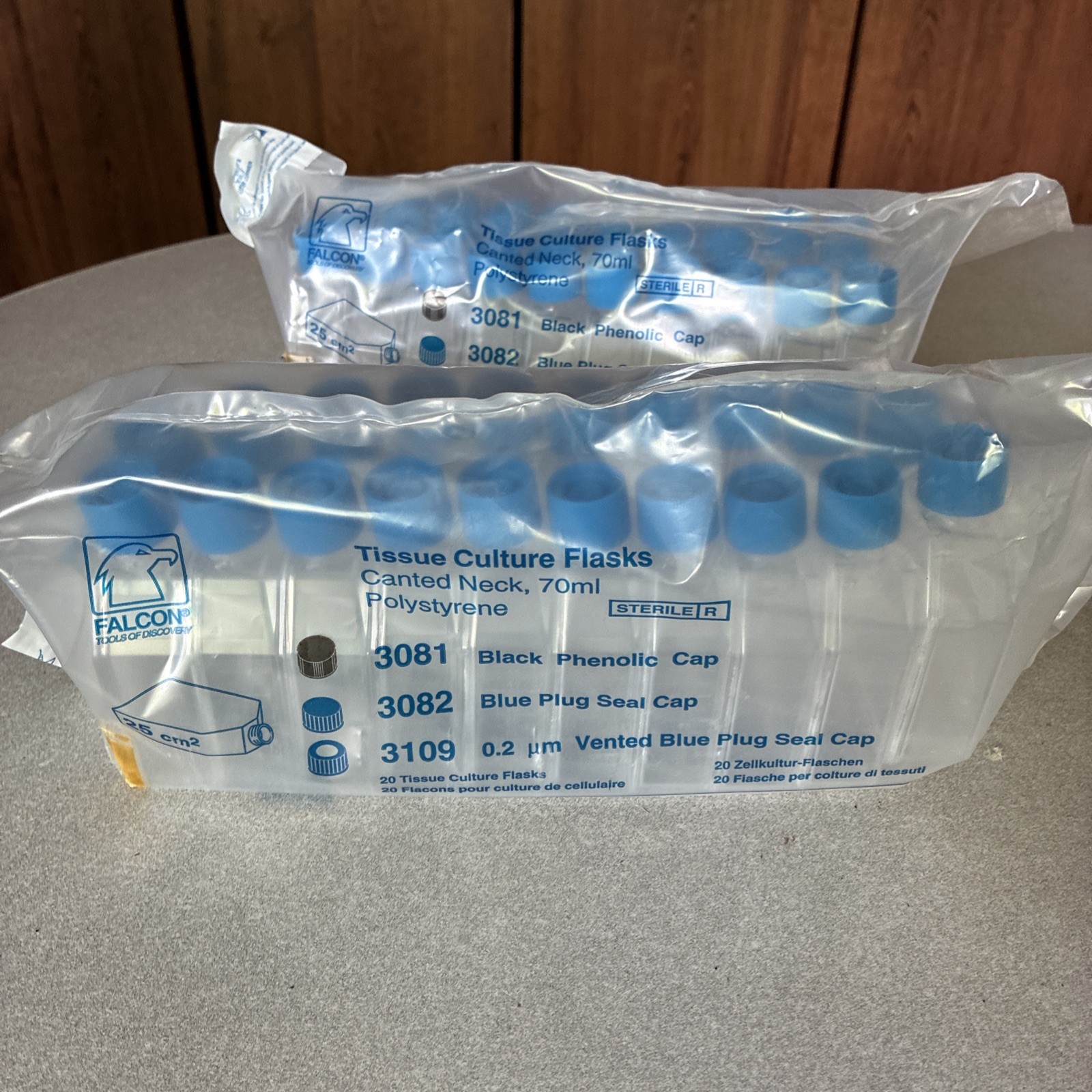 Corning Falcon Blue 70mL Tissue Culture Flask 2 Bags @ 20/Bag