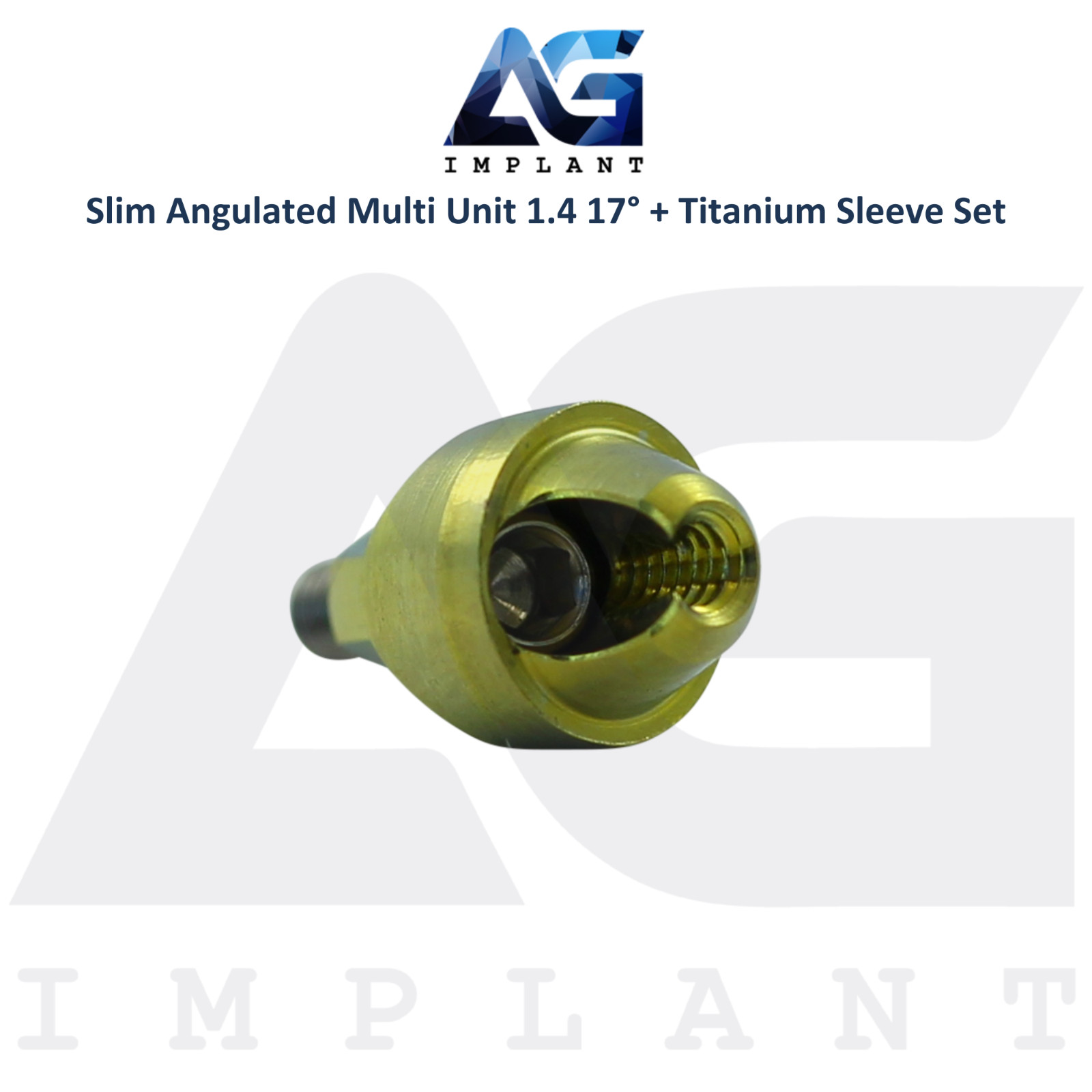 10 Angulated Multi Unit 1.4 Prosthetic 17° Titanium Sleeve Slim Int Hex 2.0mm