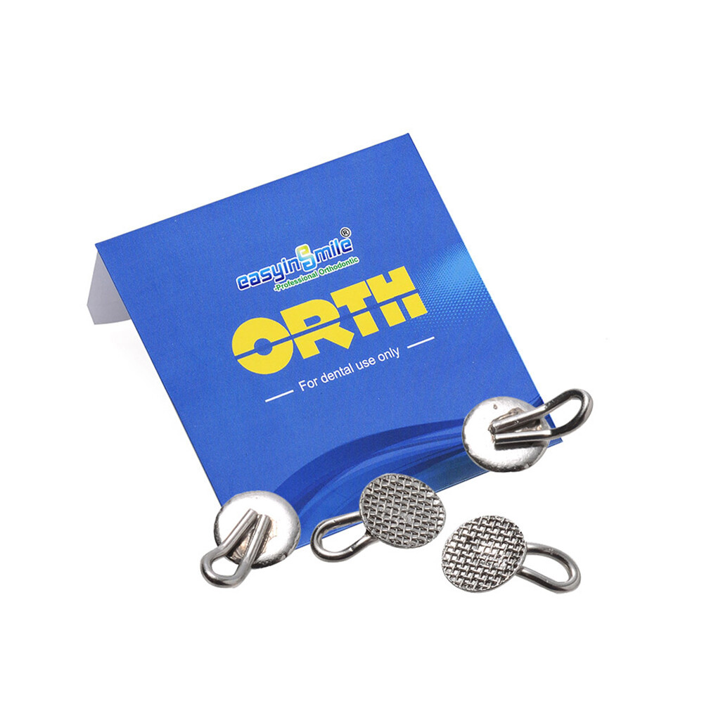 Dental Traction Hook Round/Rectangular Orthodontic Bonding Caplin Hook Mesh Base