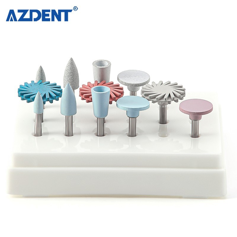 12pcs Dental Silicone Composite Polishing Wheel Kit RA Polisher AZDENT