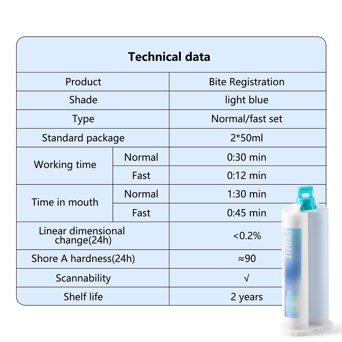 Dental Bite Registration Material Fast Set A-Silicone for Bite Registration