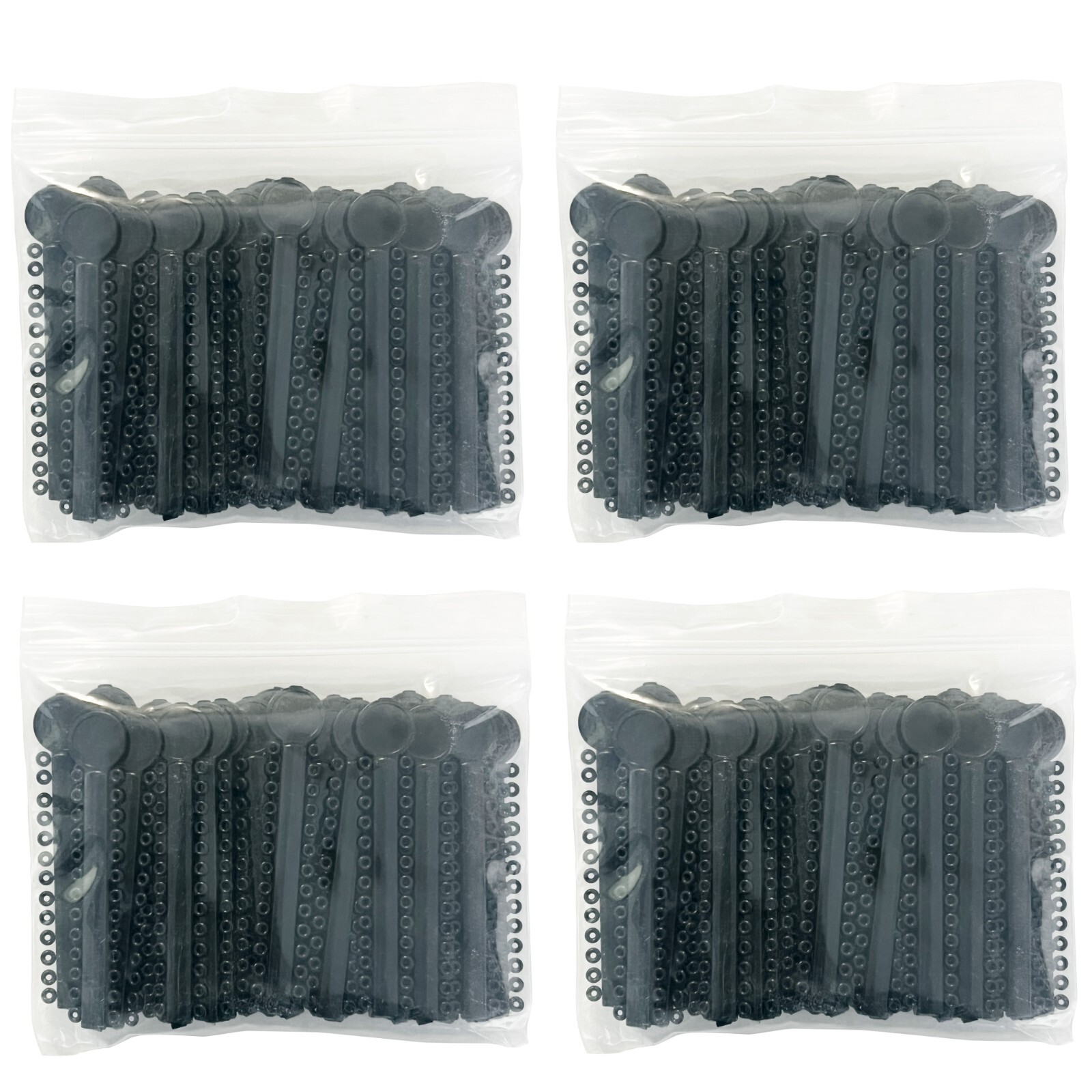 4160 Black Dental Ligature Ties, Rubber Bands, Braces Teeth Brackets, 4 Bags