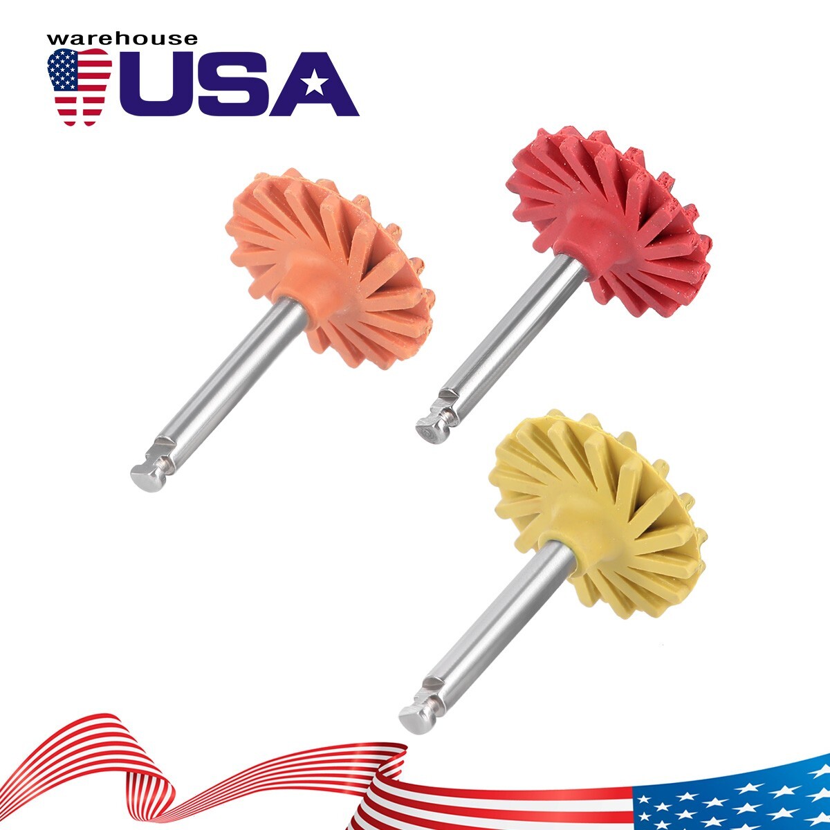 Dental Composite Ceramic Polishing Rubber Wheel Coarse/Medium/Fine RA 2.35mm