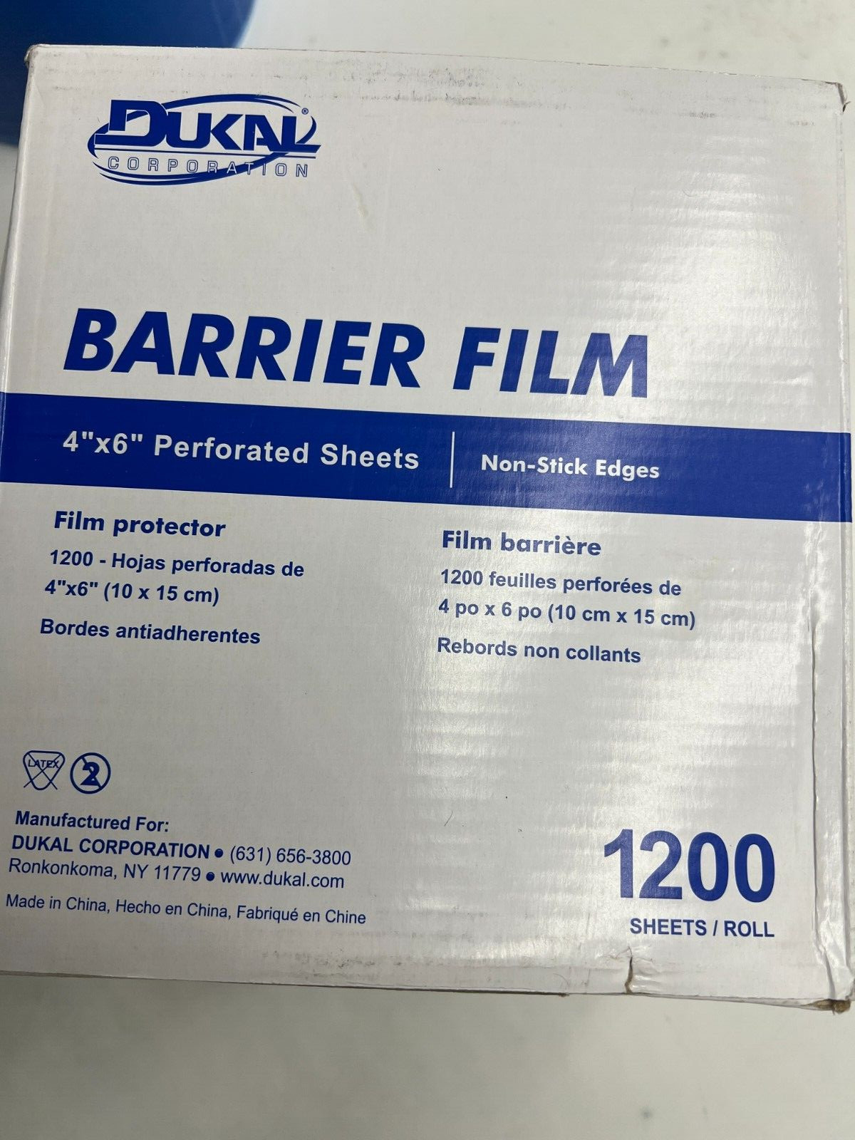 QTY 2 Dukal Barrier Film 4×6″ Perforated Sheets Blue Non Stick 1200 Sheets 27605