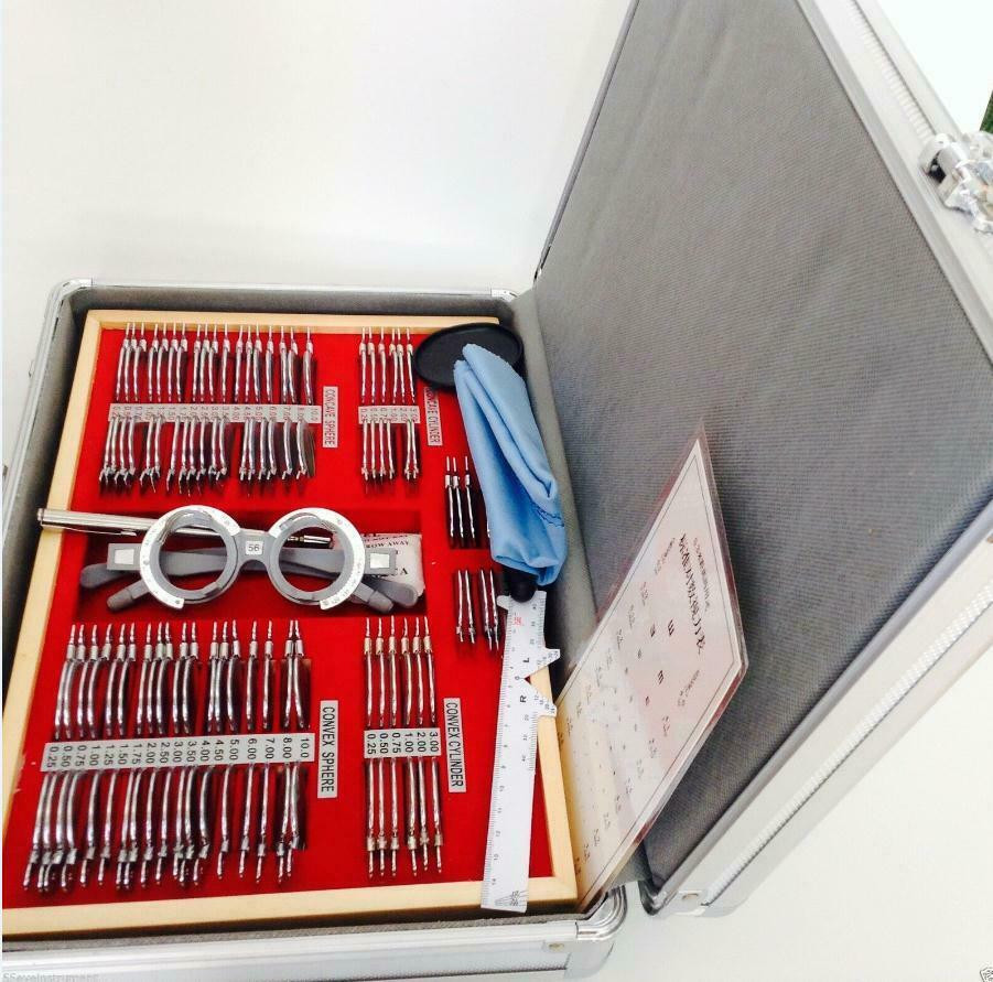 Optical Trial Lens Set Metal Rim Optometry Kit 104PCS w/ Free Accessories + Case
