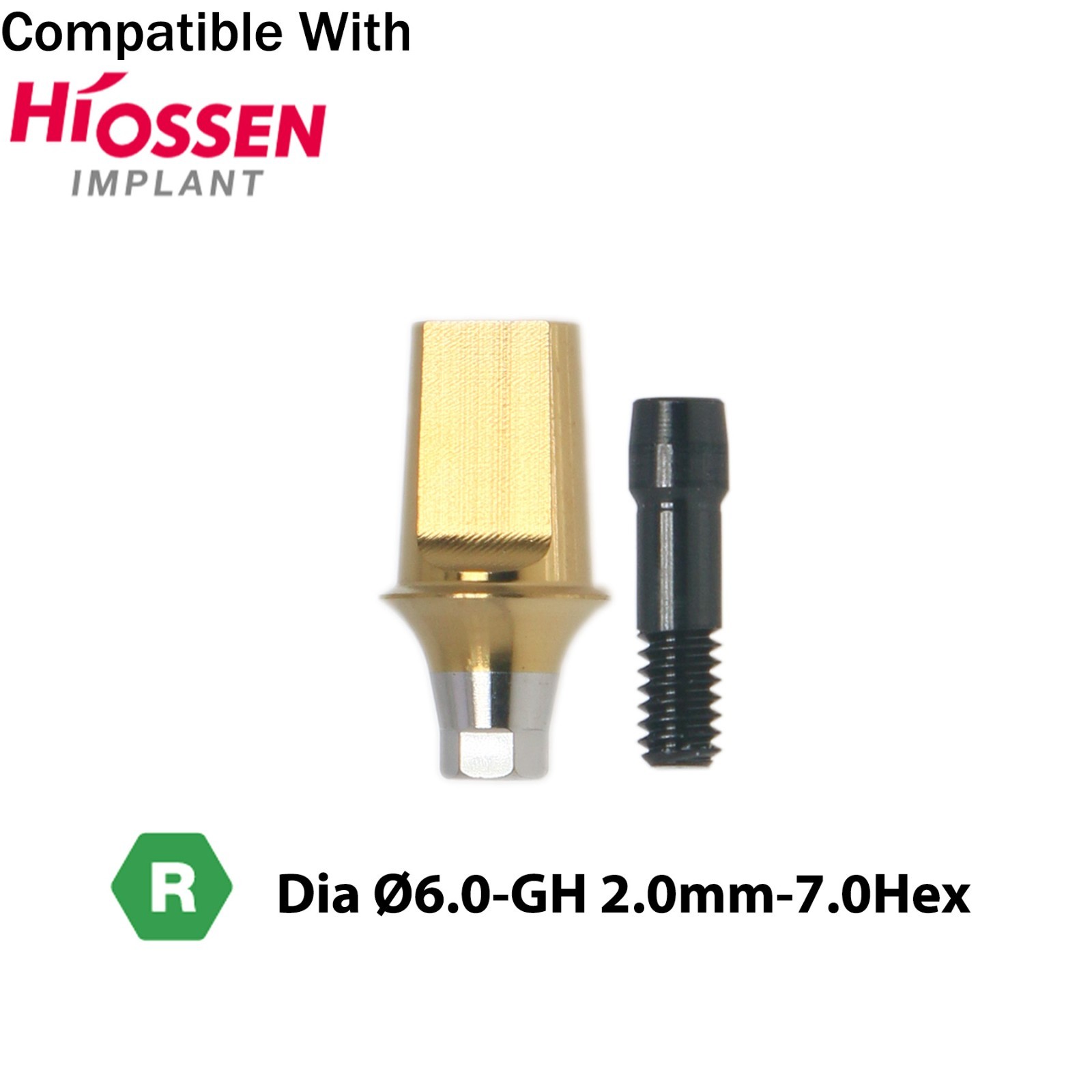 Dental Regular Straight Abutment with Screw fits Hiossen Osstem Ø4.5/5.0/6.0mm
