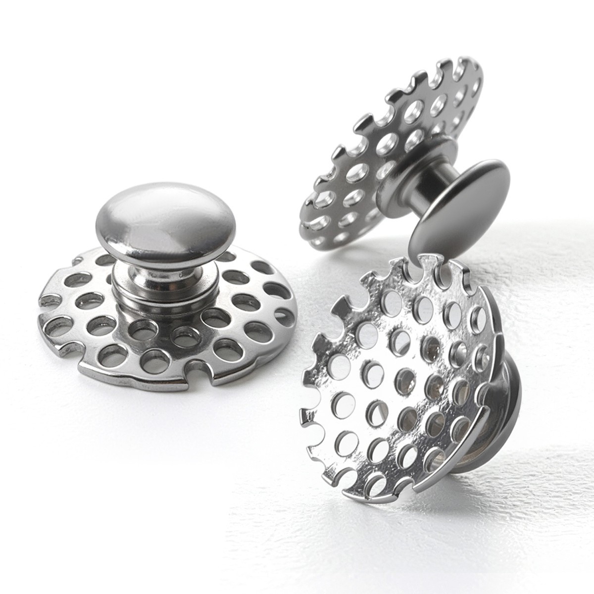 Dental Ortho Bondable Lingual Buttons w/ Hole Round Hollow Base Stainless Steel