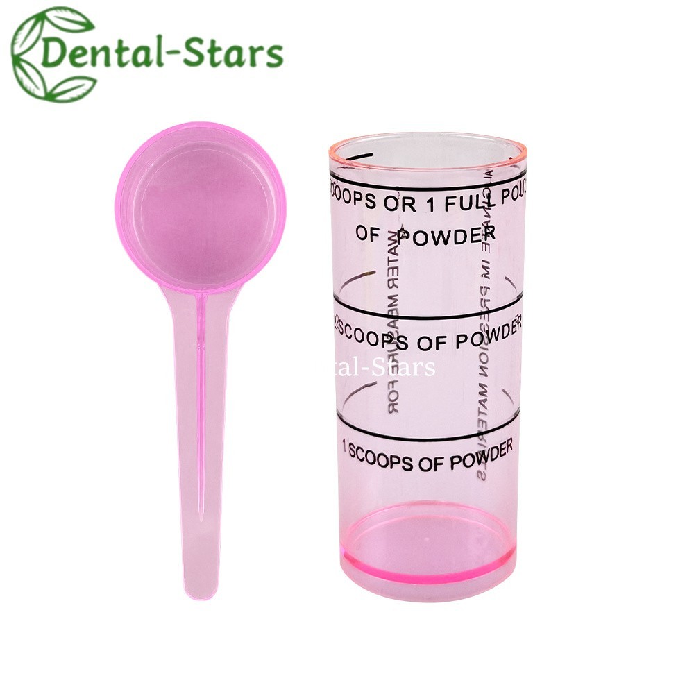 Dental Alginate Mixing Cups Plastic Spoon Cup Impression Material Powder 5 Color