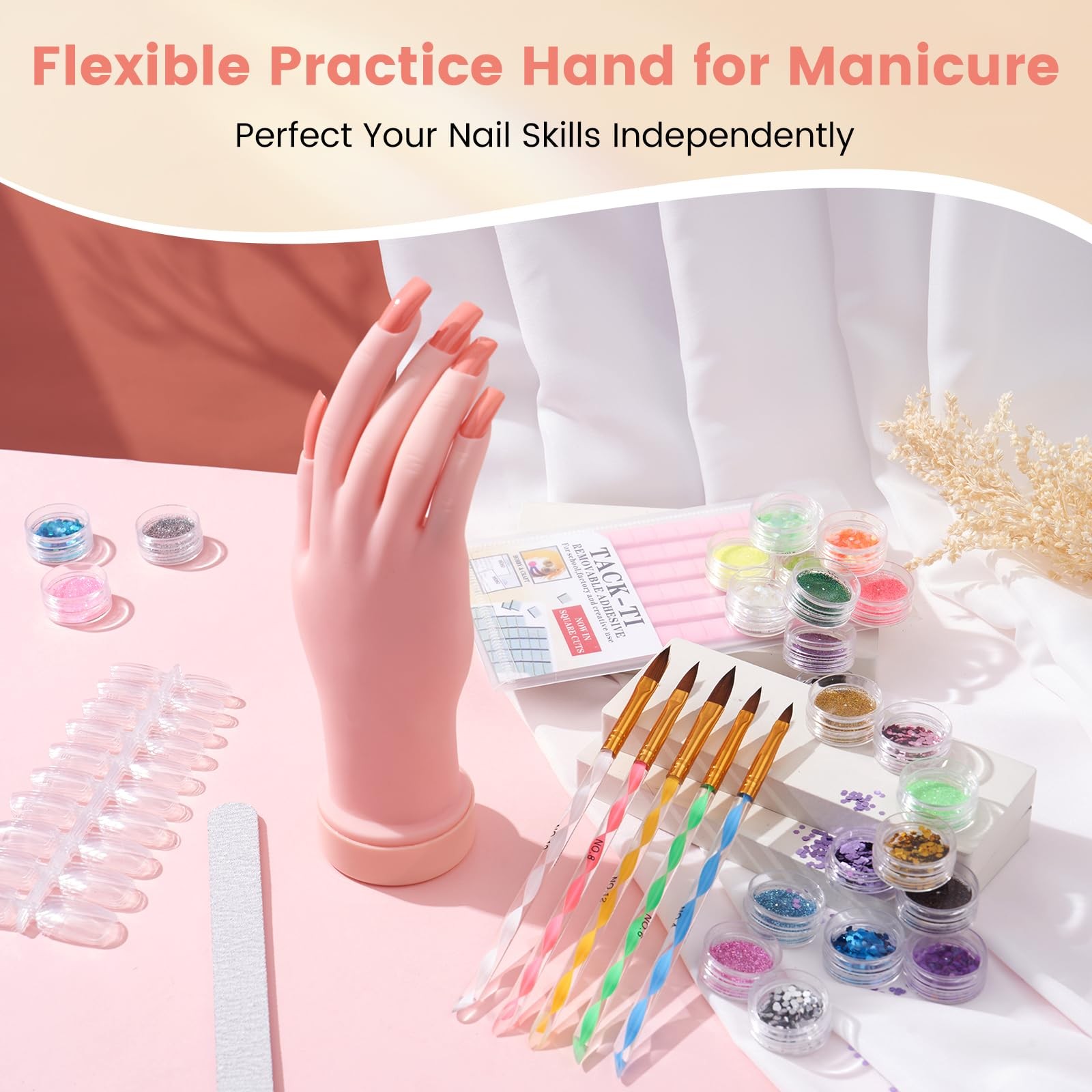 Wilfniee Nail Kit For Beginners Everything Practice Nail Hand Acrylic Set