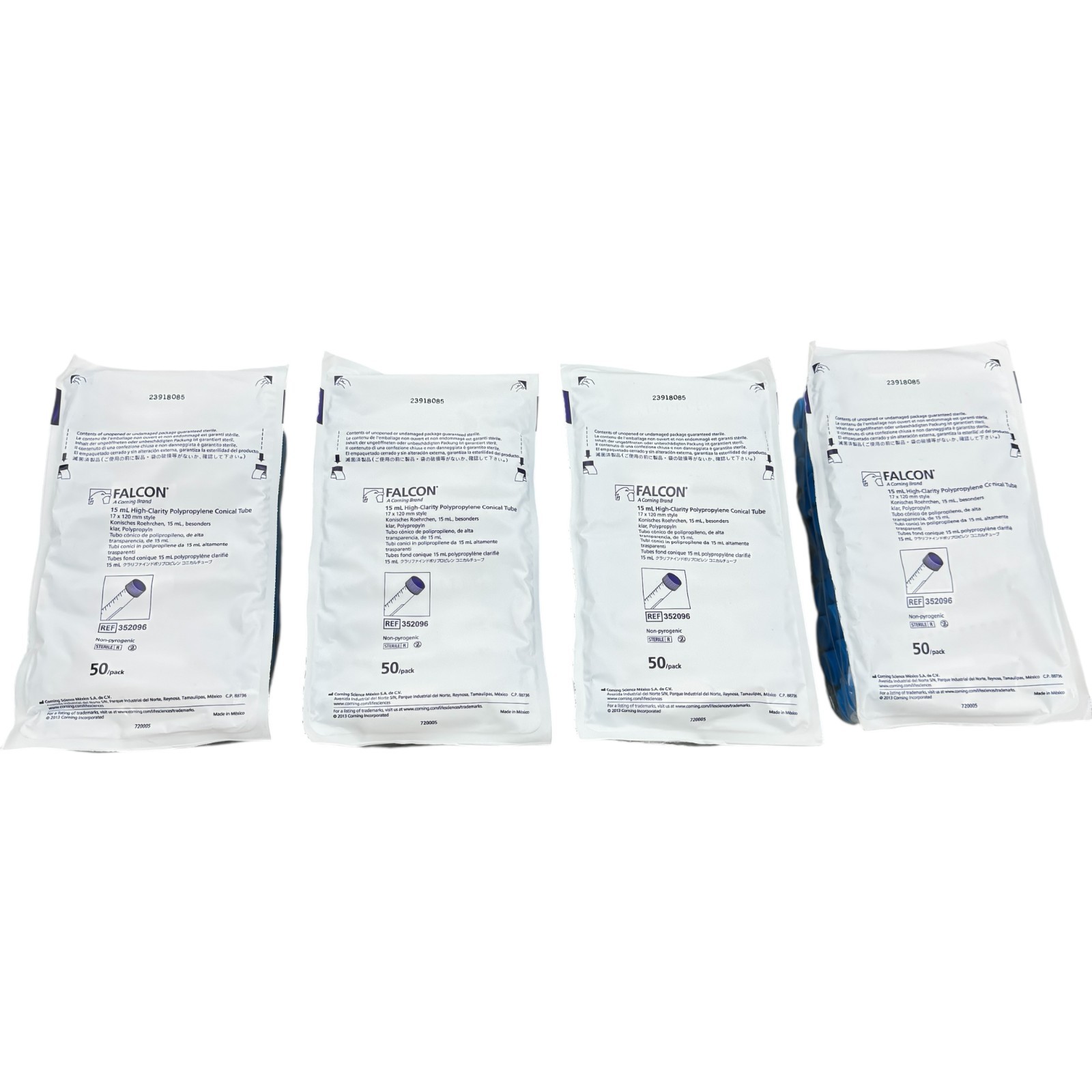 Falcon 15 ml High Clarity Polypropylene Conical Tube 17×120 mm Style 200 pack