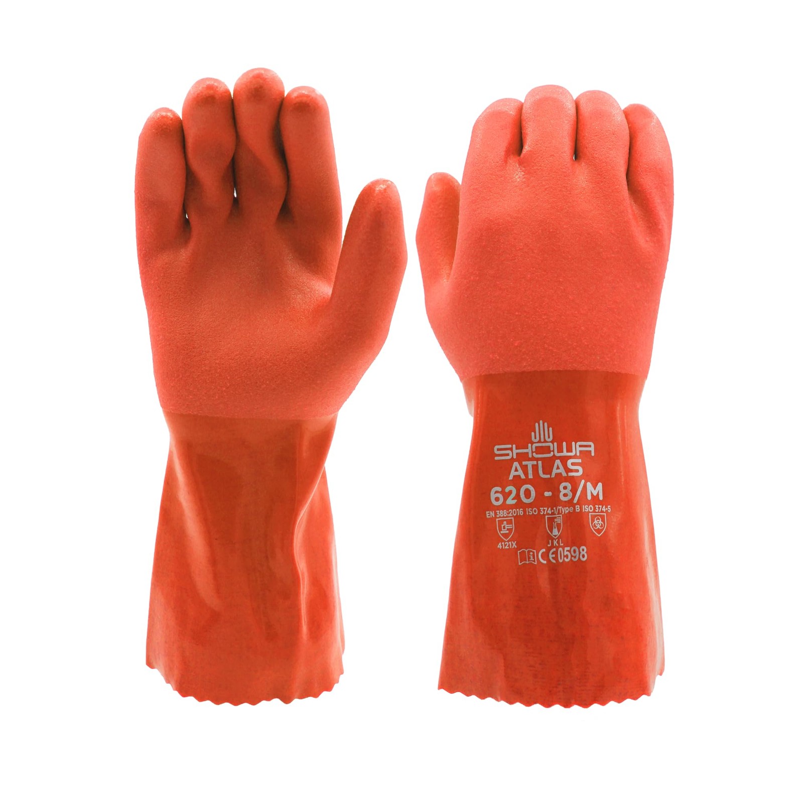 Showa Atlas 620 Double-Dipped Pvc Chemical Resistant Safety Work Glove Cotton