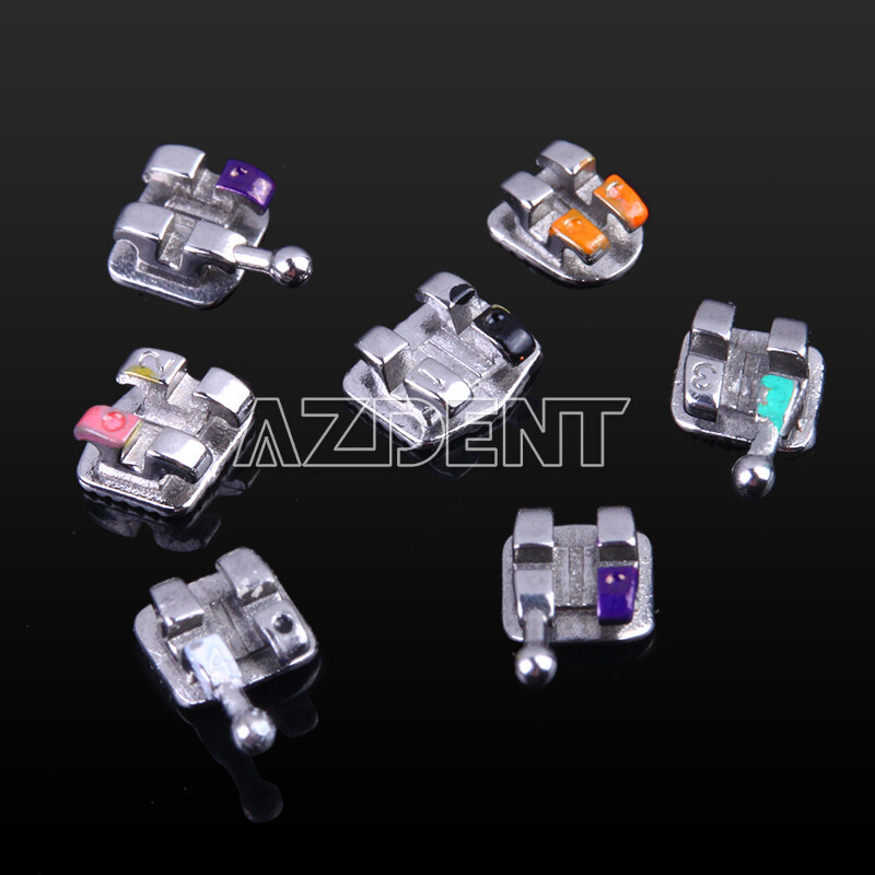 20 X AZDENT Dental Orthodontic MIM Bracket Braces Mini Roth 018 Hooks 3-4-5