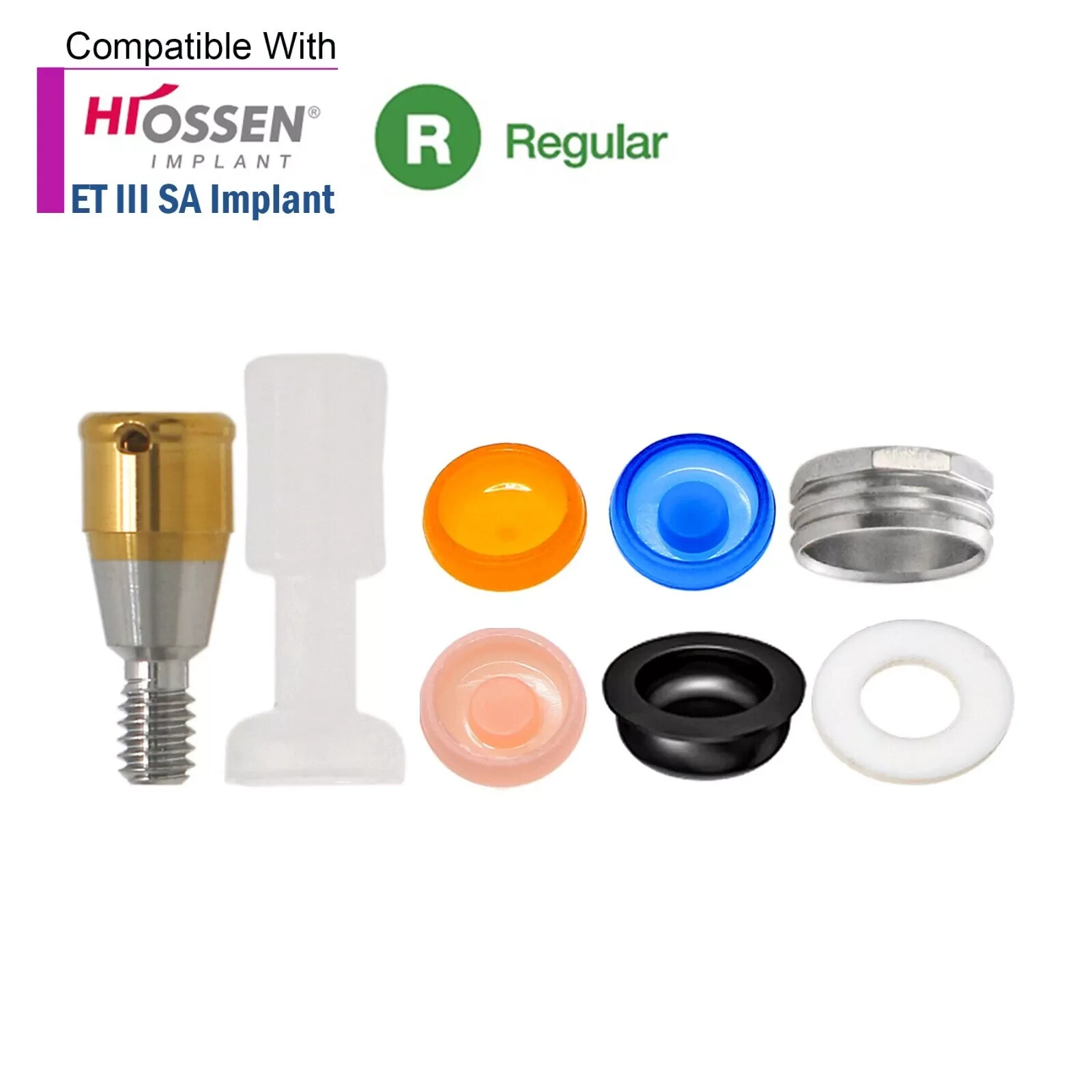 Hiossen ET Locator Overdenture Abutment Male Cap fit Osstem Mini/Regular Dio 3.7