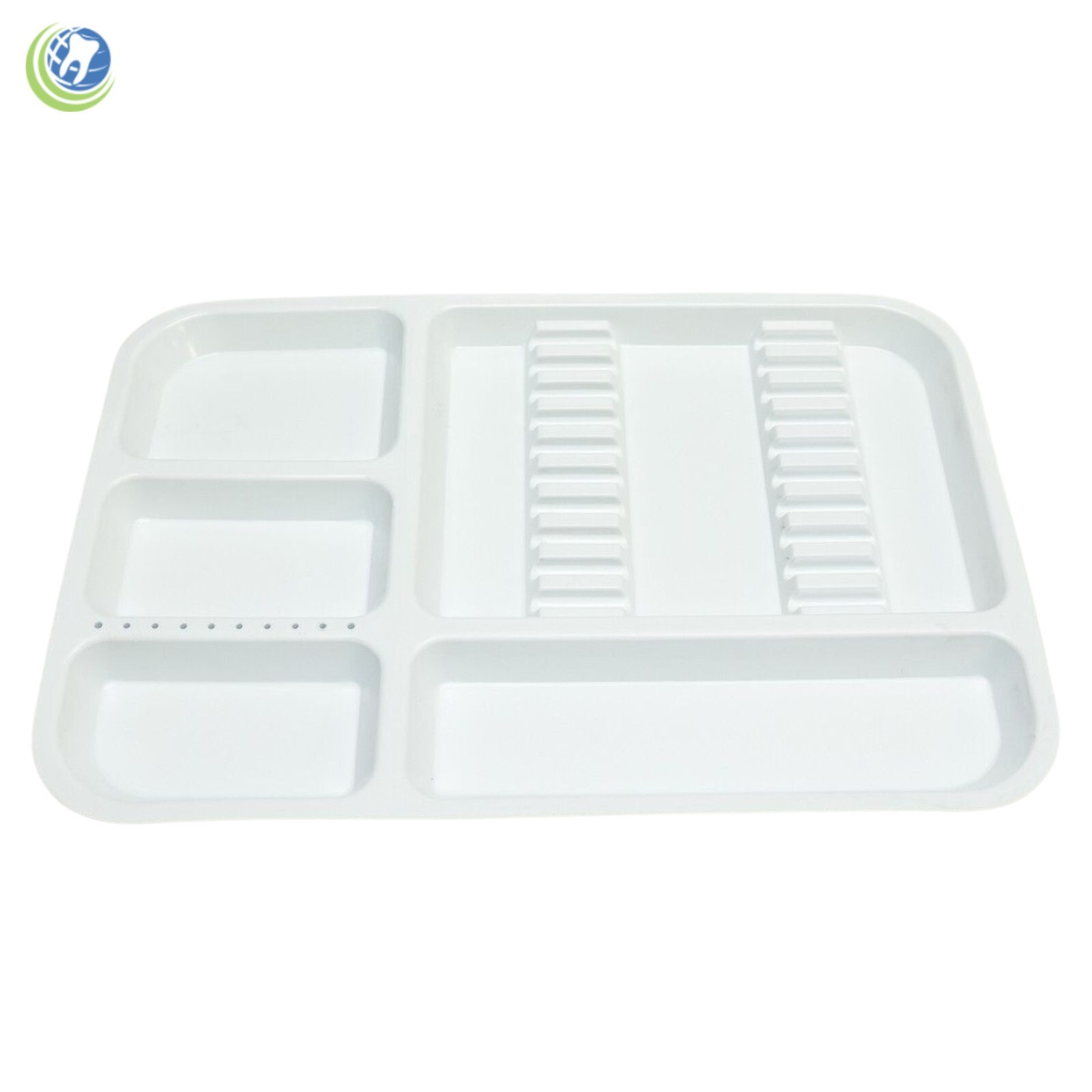 DENTAL INSTRUMENT SET UP TRAY INCLUDES BUR HOLDER SECTION #311-2520 COLOR WHITE