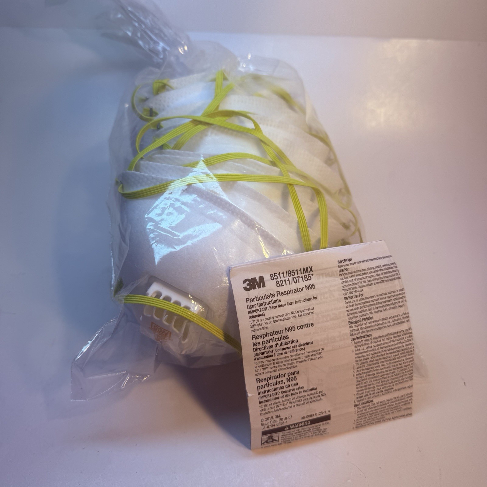 3M 8511 N95 Particulate Respirator Masks 1 Dozen