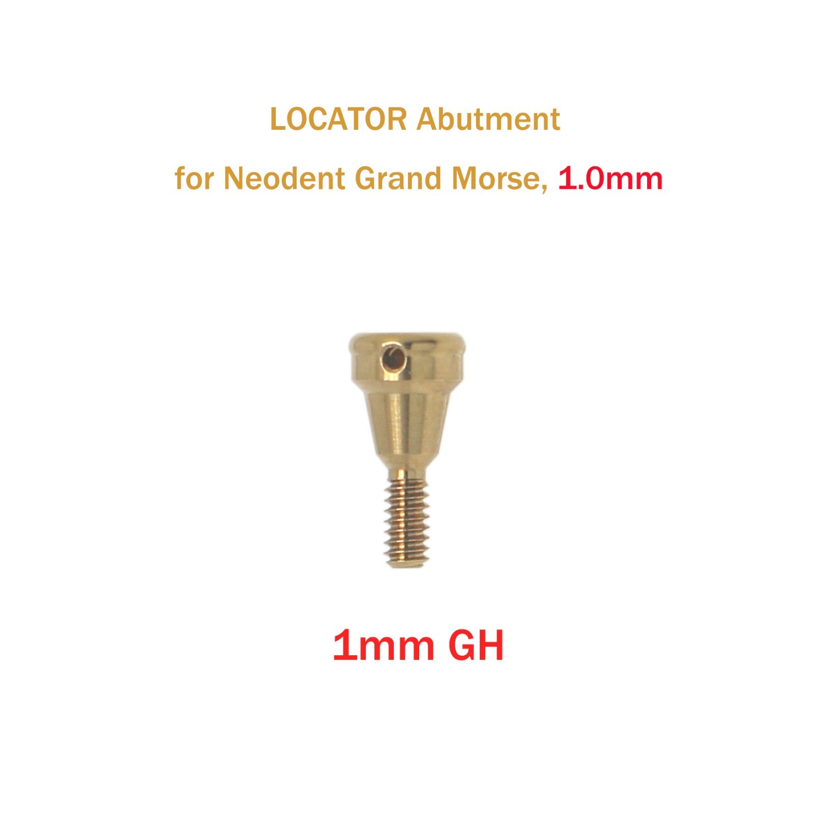 NEODENT GRAND MORSE GM LOCATOR Overdenture Kit w/Male Caps & Tool PEEK Abutment