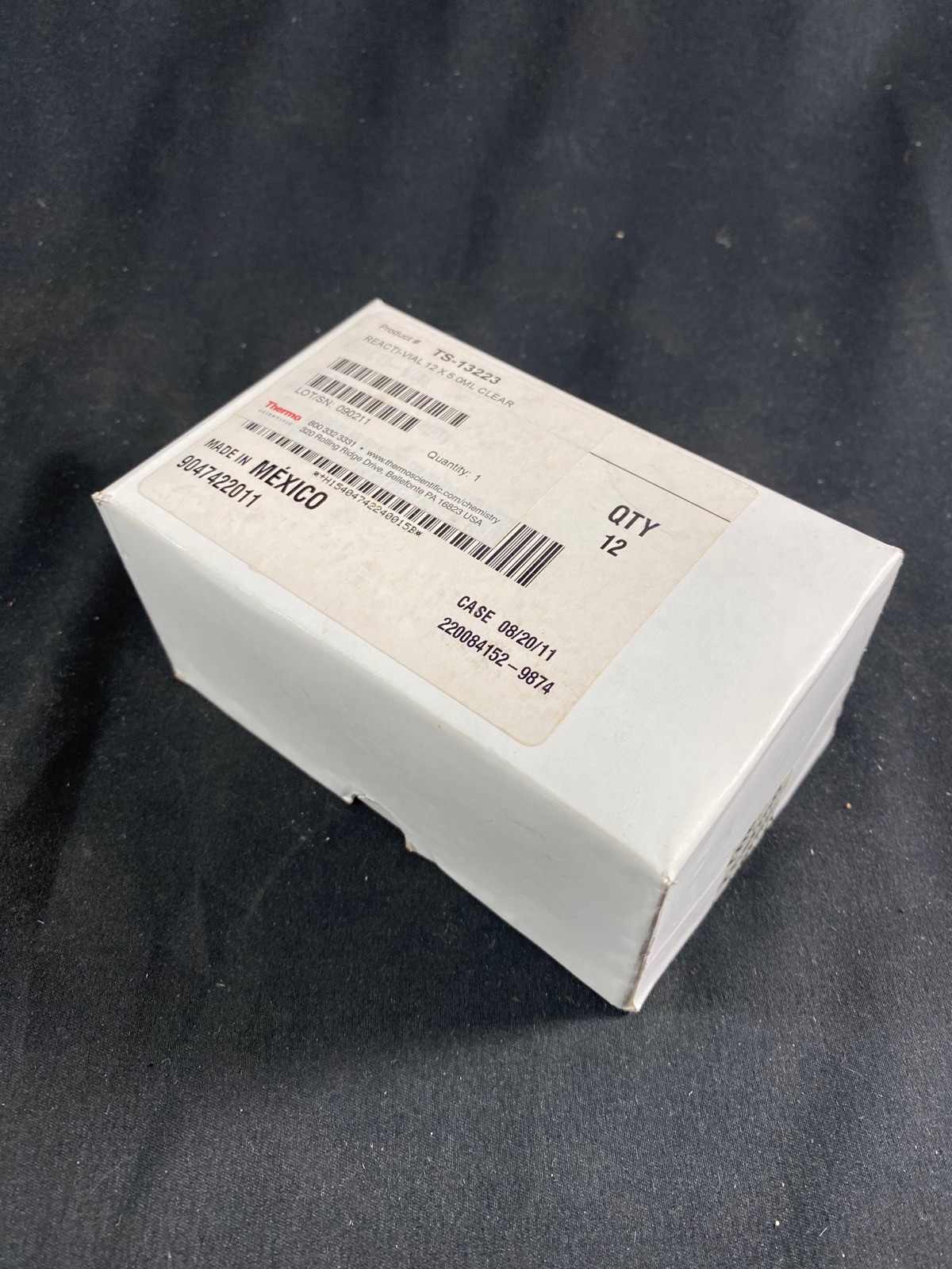 THERMO Reacti-Vial 5.0mL Small Reaction Vials Screw Caps PTFE Discs TS-13223 6pk